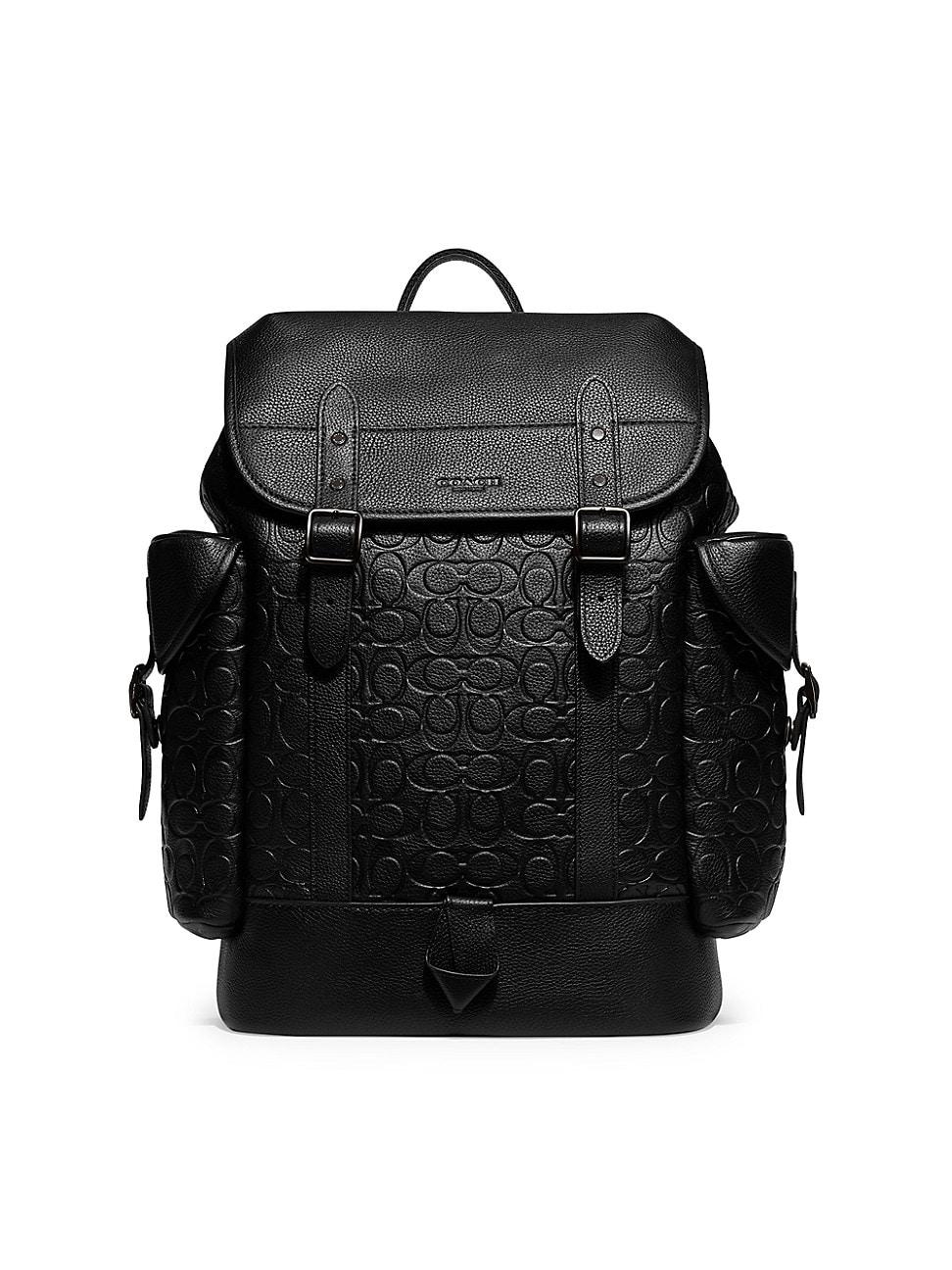 COACH Hitch Monogram Leather Backpack in Black for Men | Lyst
