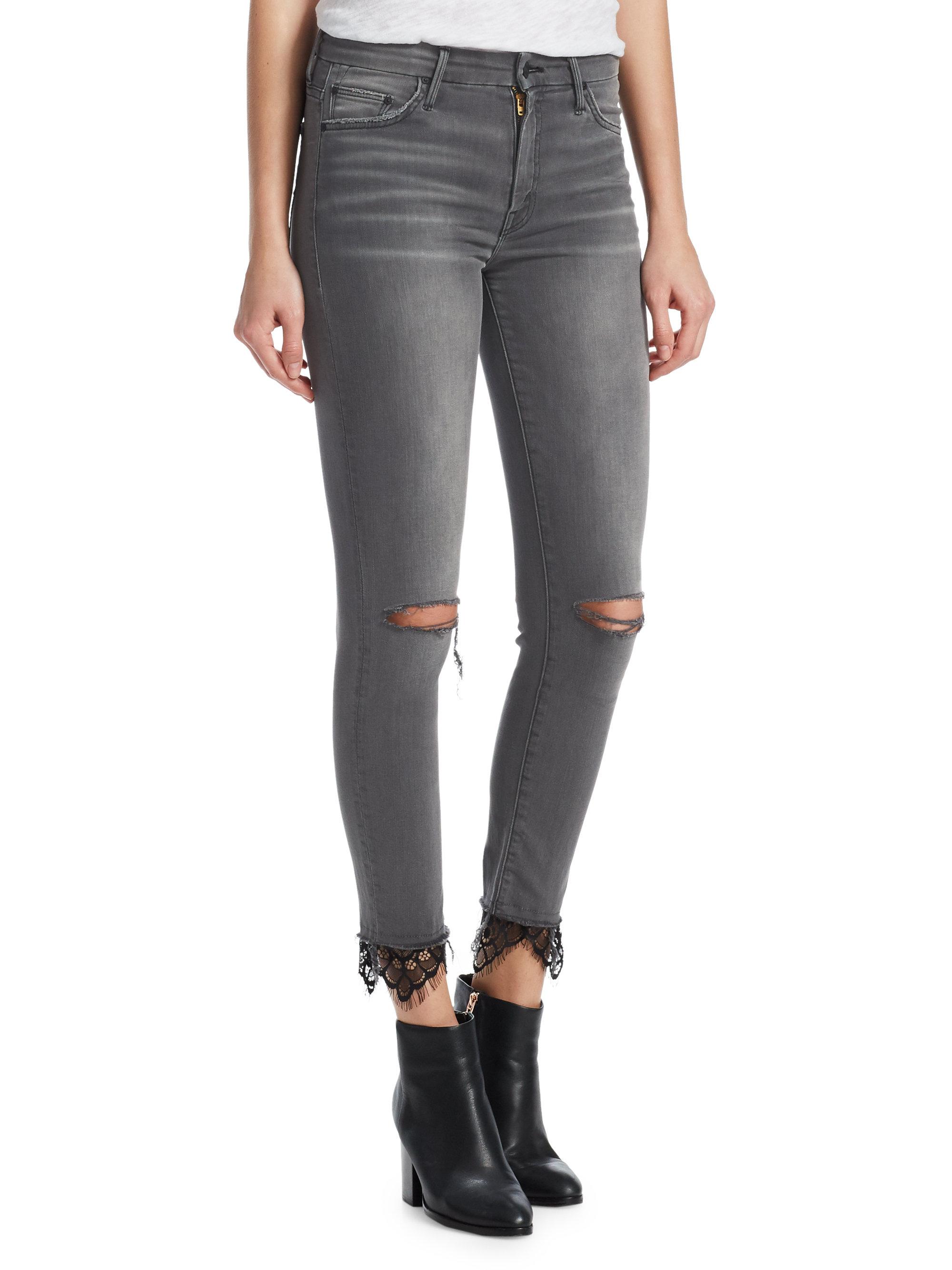 mother lace jeans
