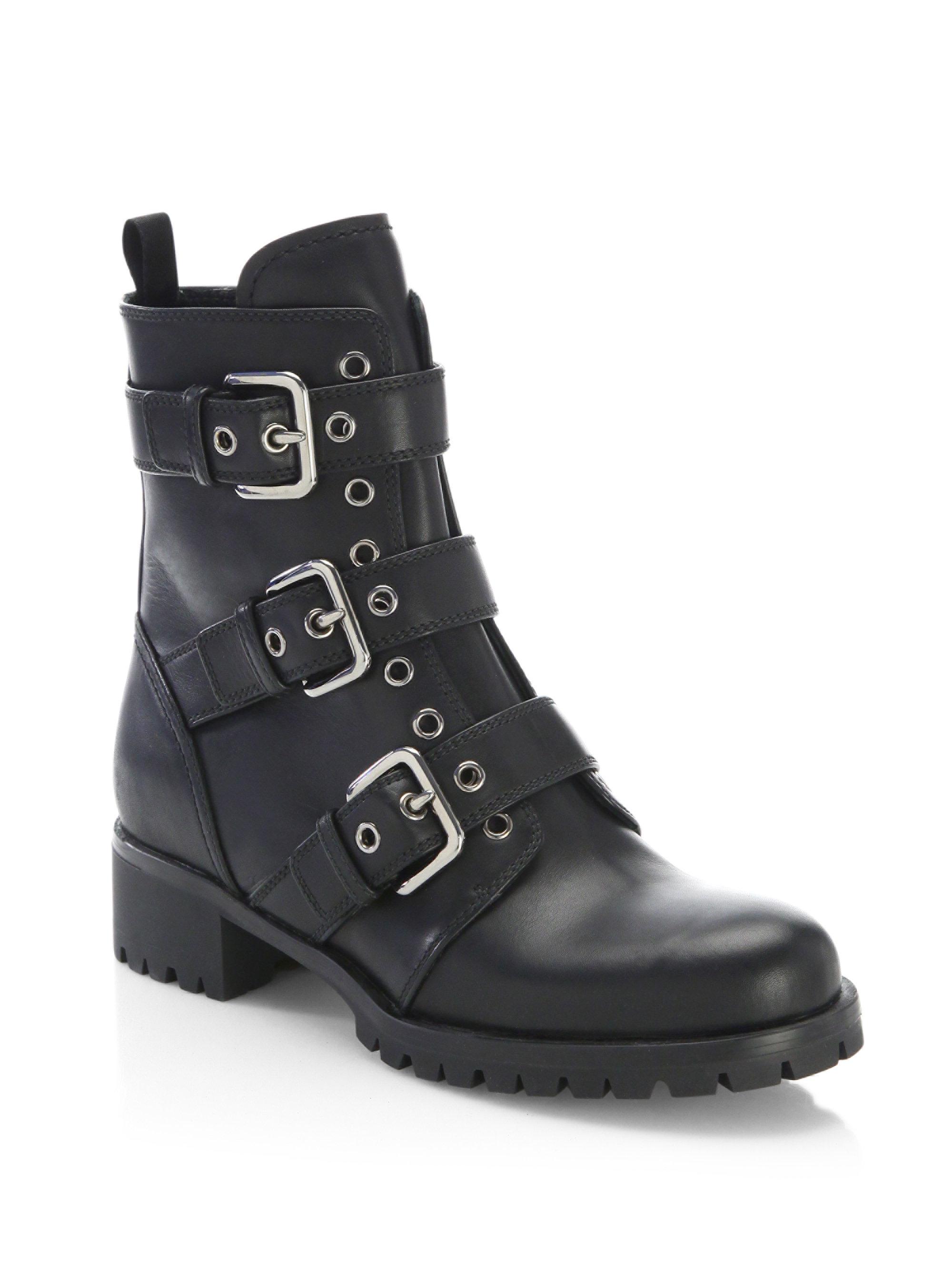 prada triple buckle combat boot