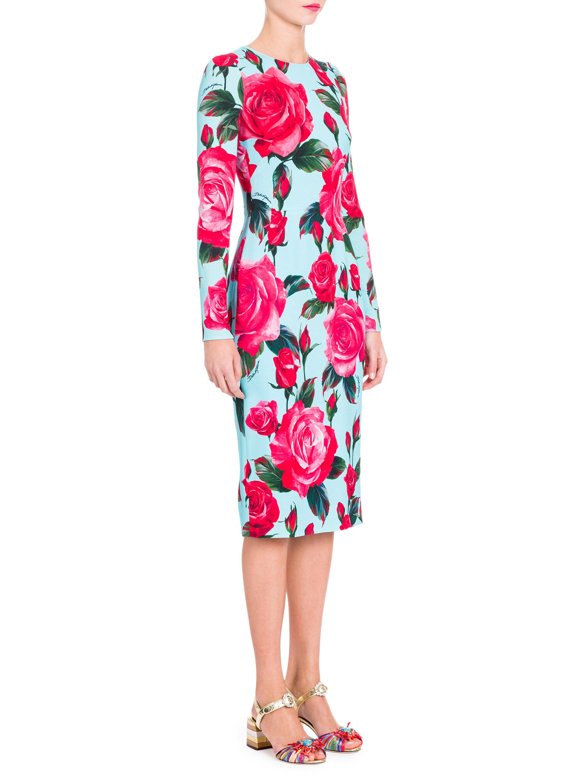 blue dress with roses