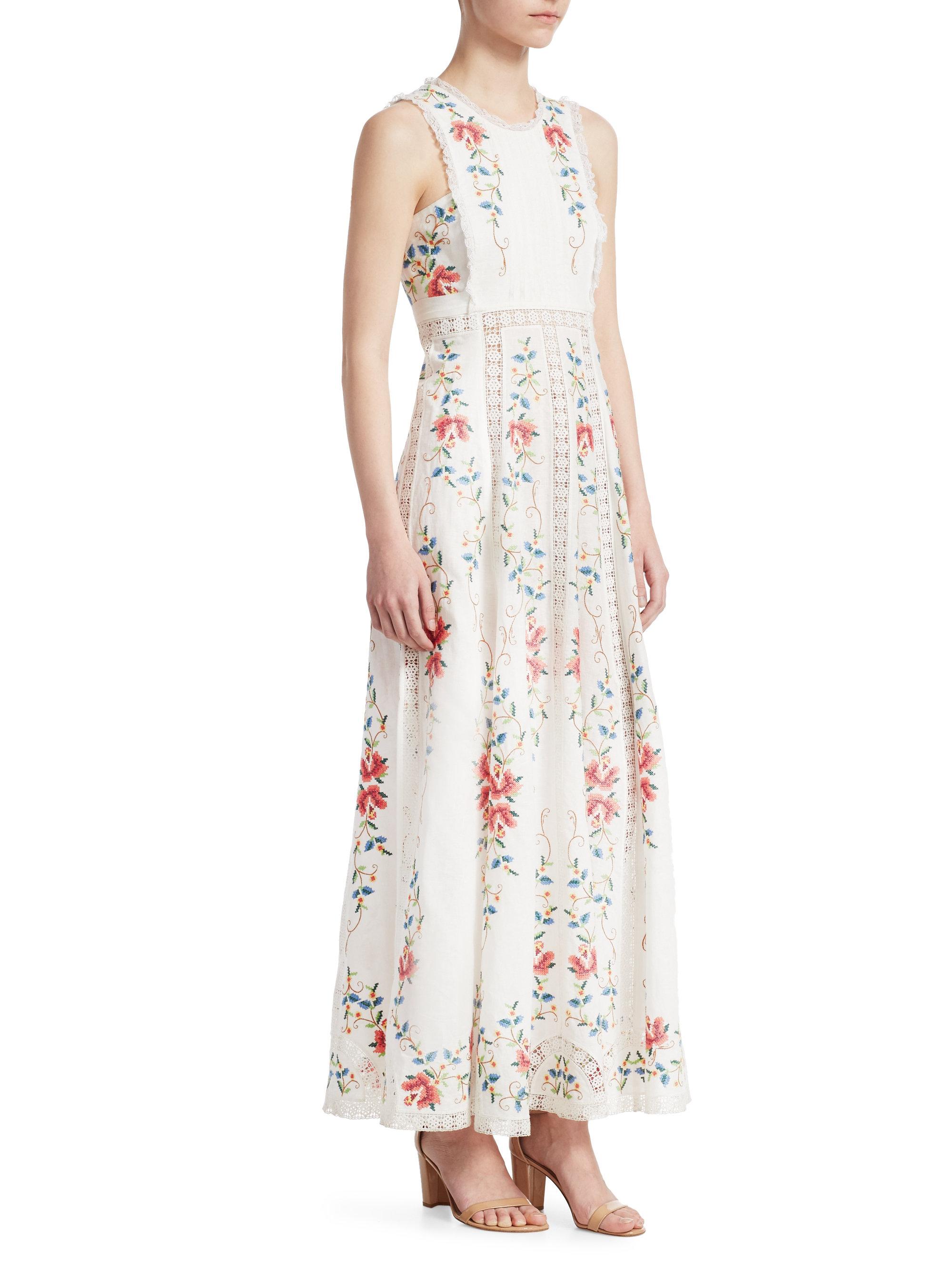zimmermann laelia cross stitch maxi 