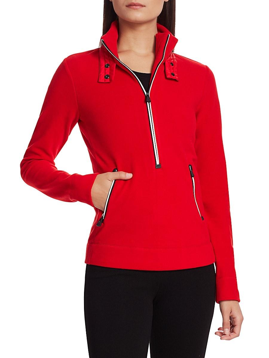 three quarter zip fleece womens