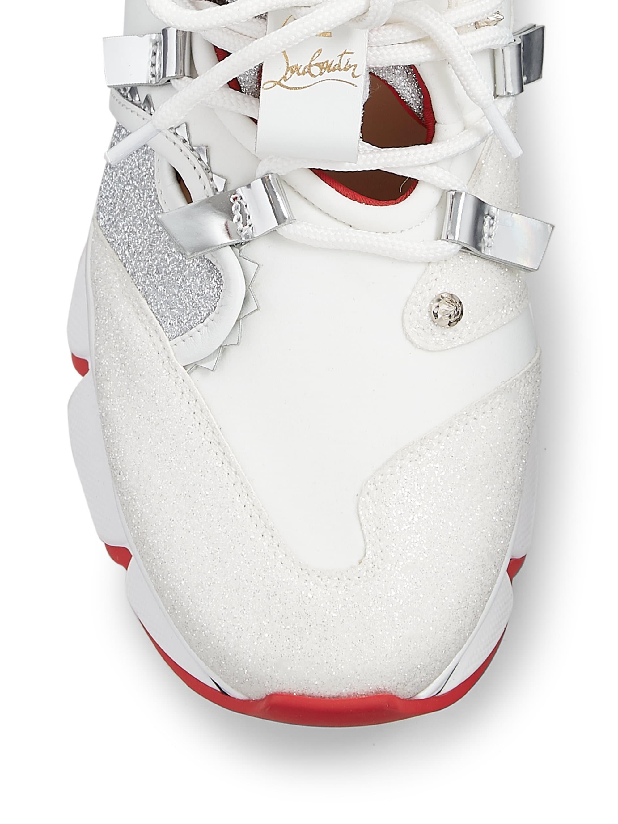 Christian Louboutin Synthetic Red Runner Donna Glitter Sneakers in Christian Louboutin Synthetic Red Runner Donna Glitter Sneakers in