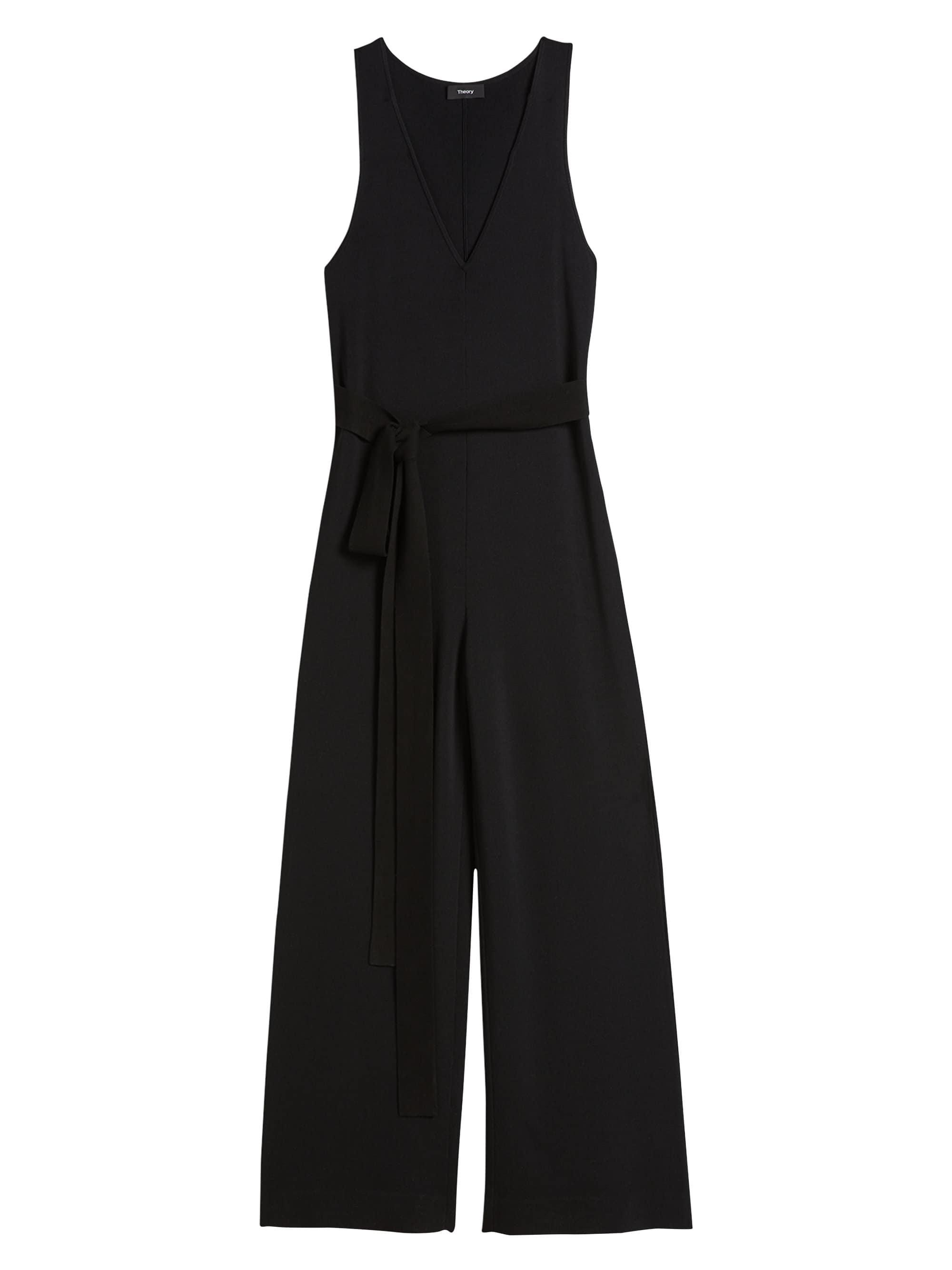 Theory V-neck Knit Jumpsuit in Black - Lyst