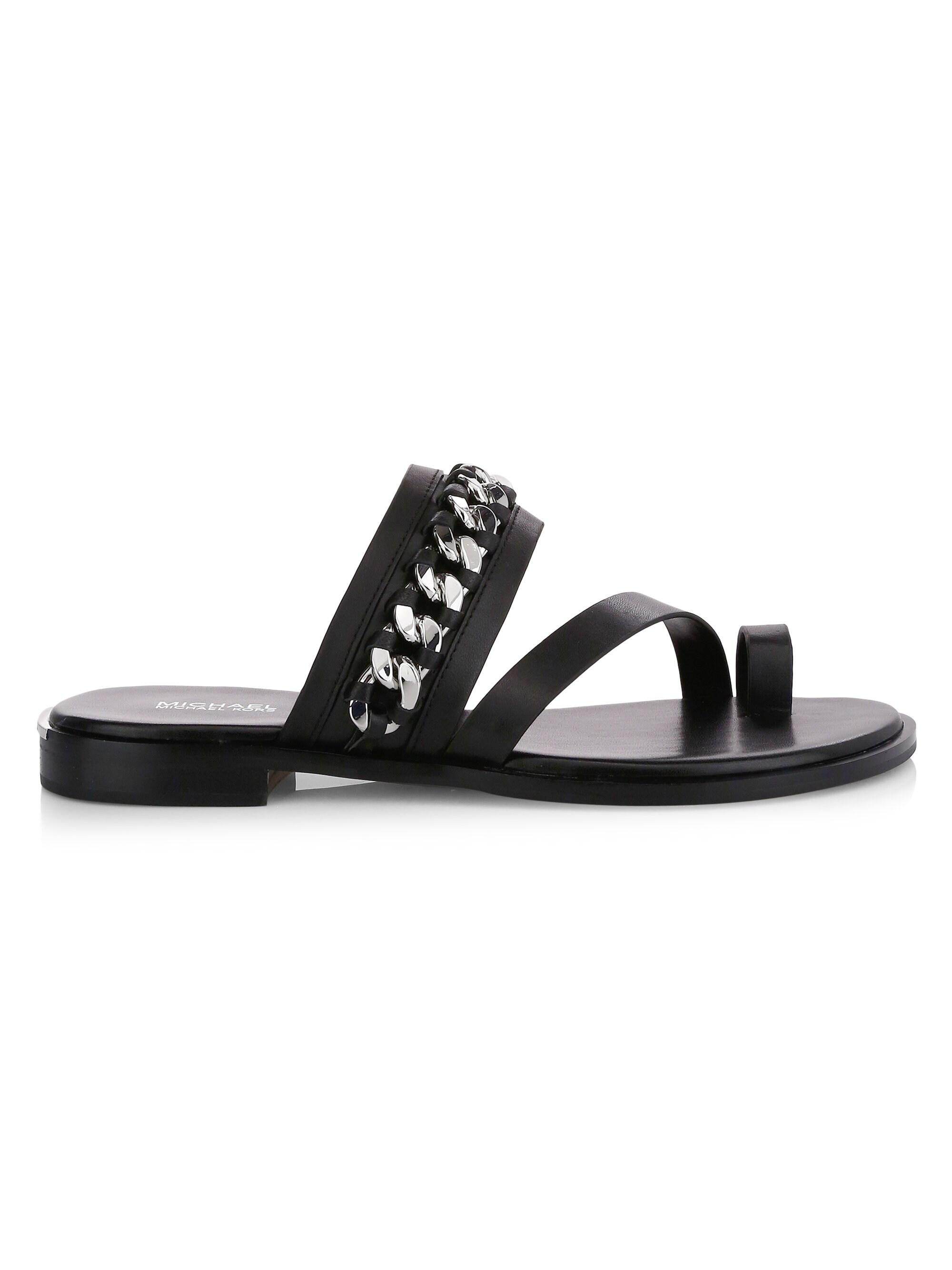 michael kors navy flat sandals