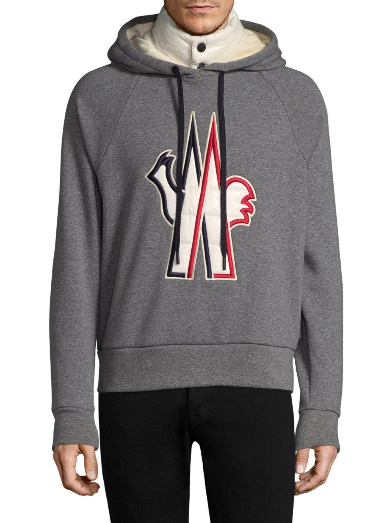 moncler hoodie mens grey