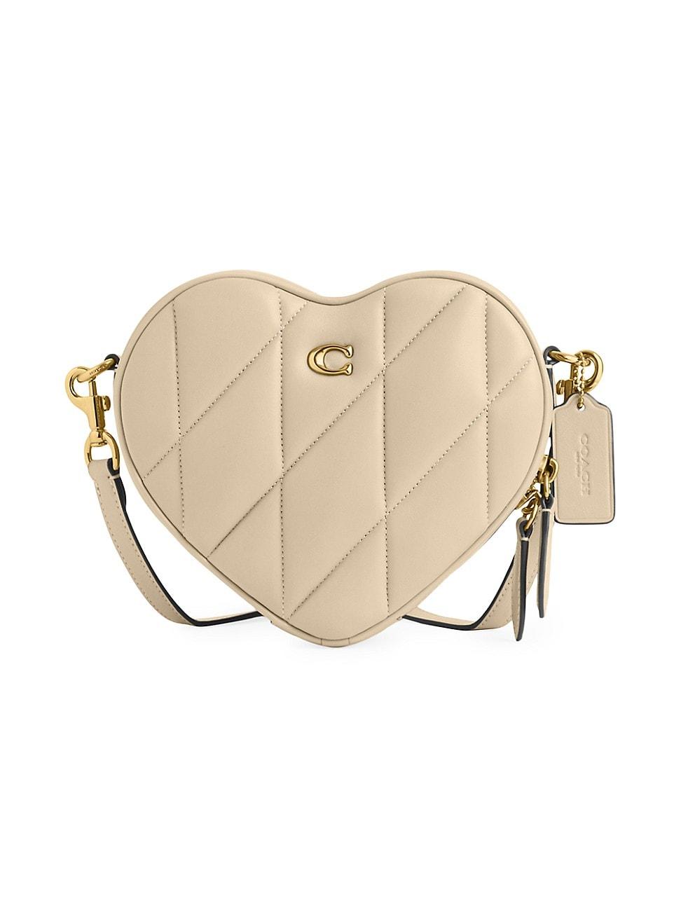 Coach Women's Quilted Leather Heart Crossbody Bag - Ivory One-Size