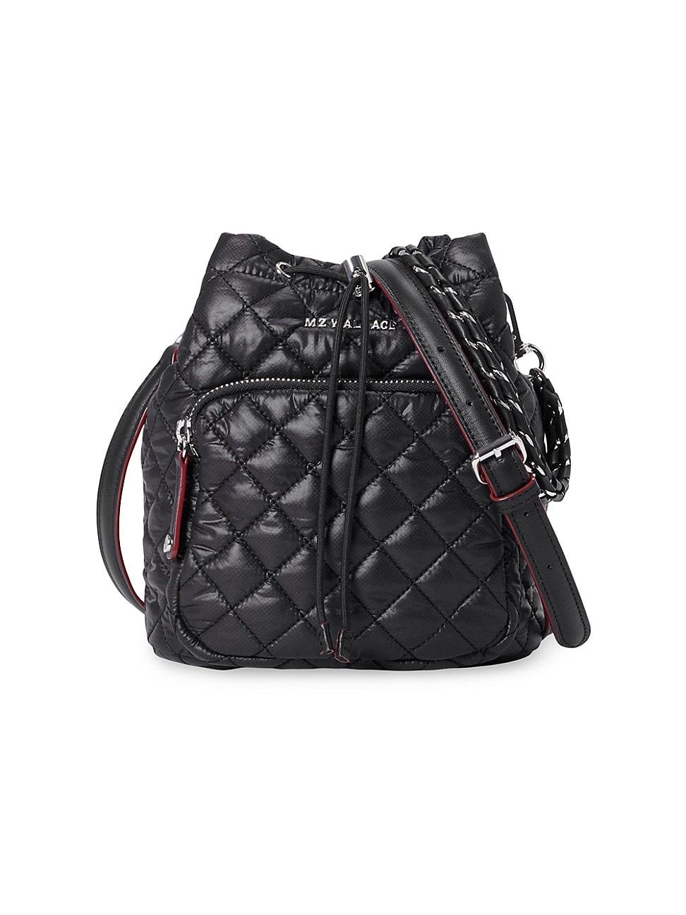 MZ Wallace Crosby Quilted Drawstring Bucket Bag in Black Lyst