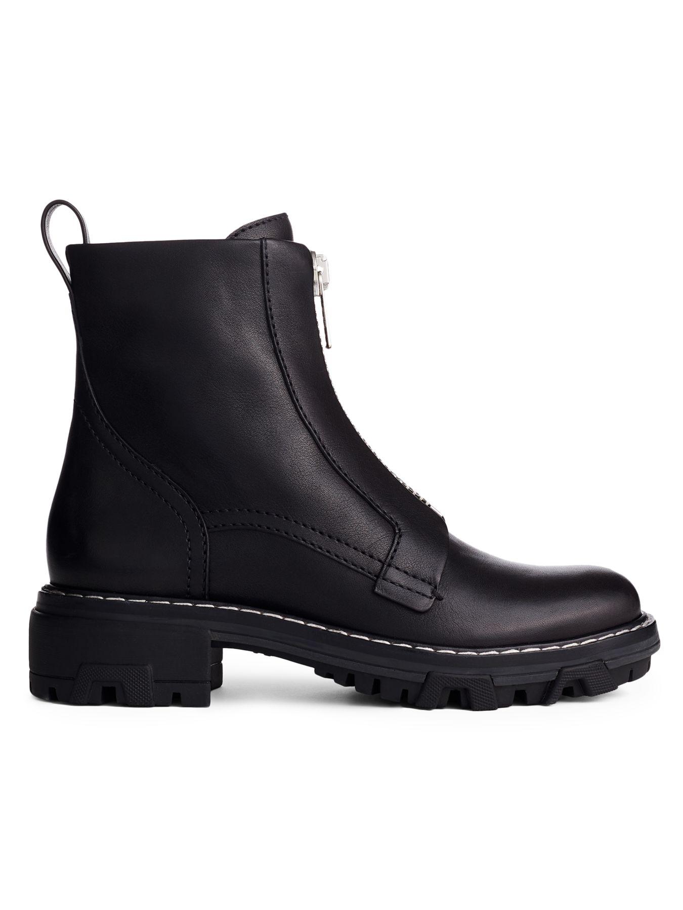 Rag & Bone Shiloh Zip Leather Combat Boots in Black - Lyst