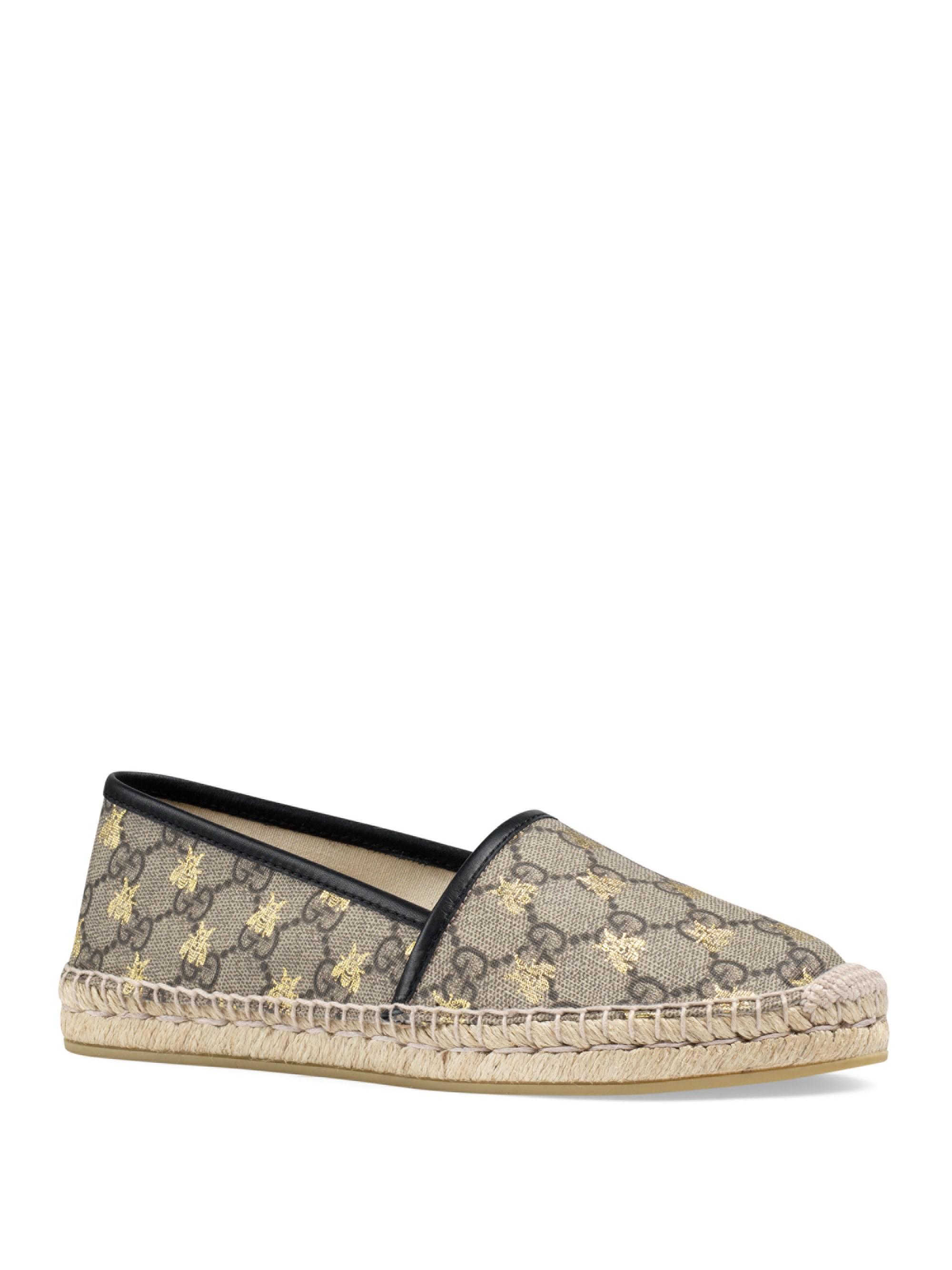 Gucci Canvas GG Supreme Bees Espadrilles in Beige (Natural) - Lyst