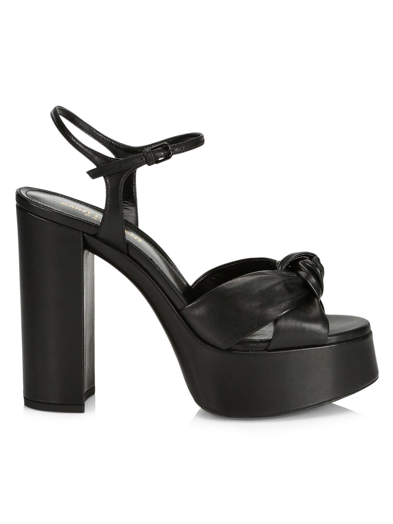 saint laurent bianca knotted leather mules