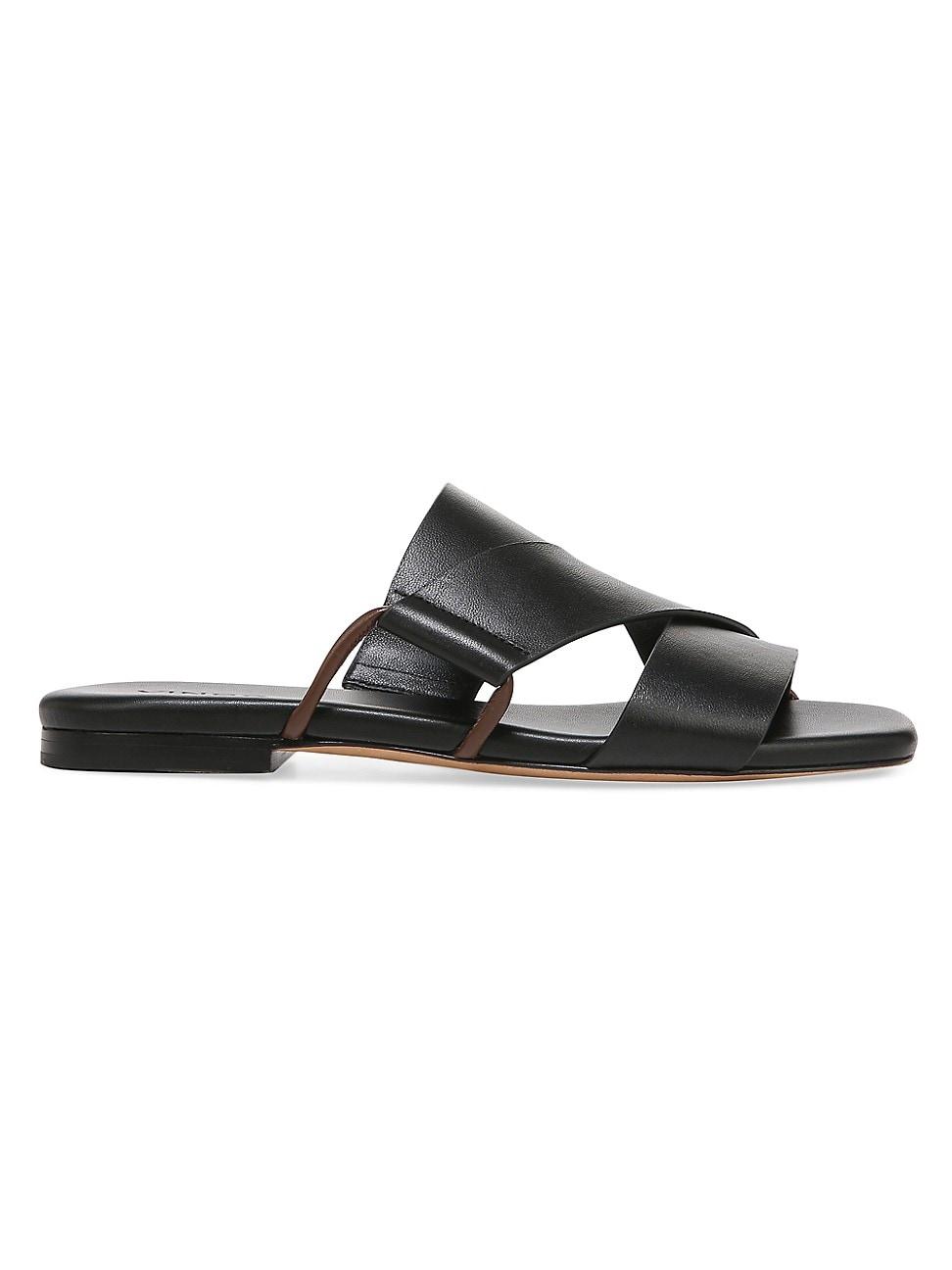Vince Dylan Leather Sandals in Black | Lyst
