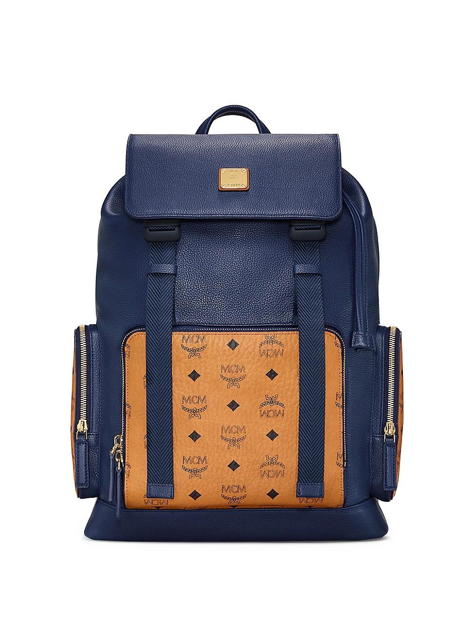 mcm leather backpack