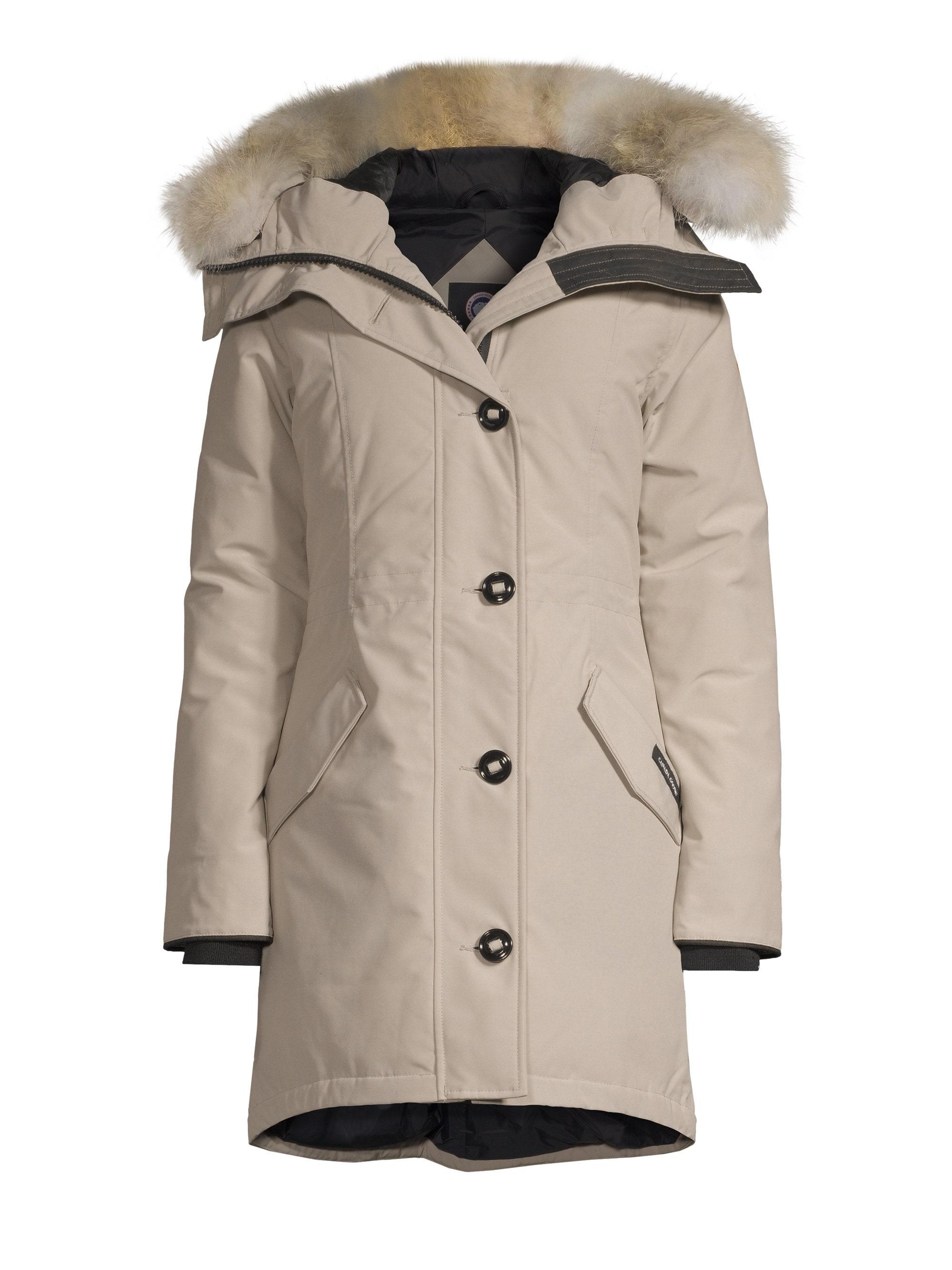 canada goose rossclair genuine coyote fur trim down parka