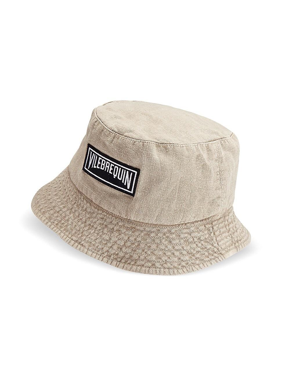 Vilebrequin Linen Logo Bucket Hat in White for Men | Lyst