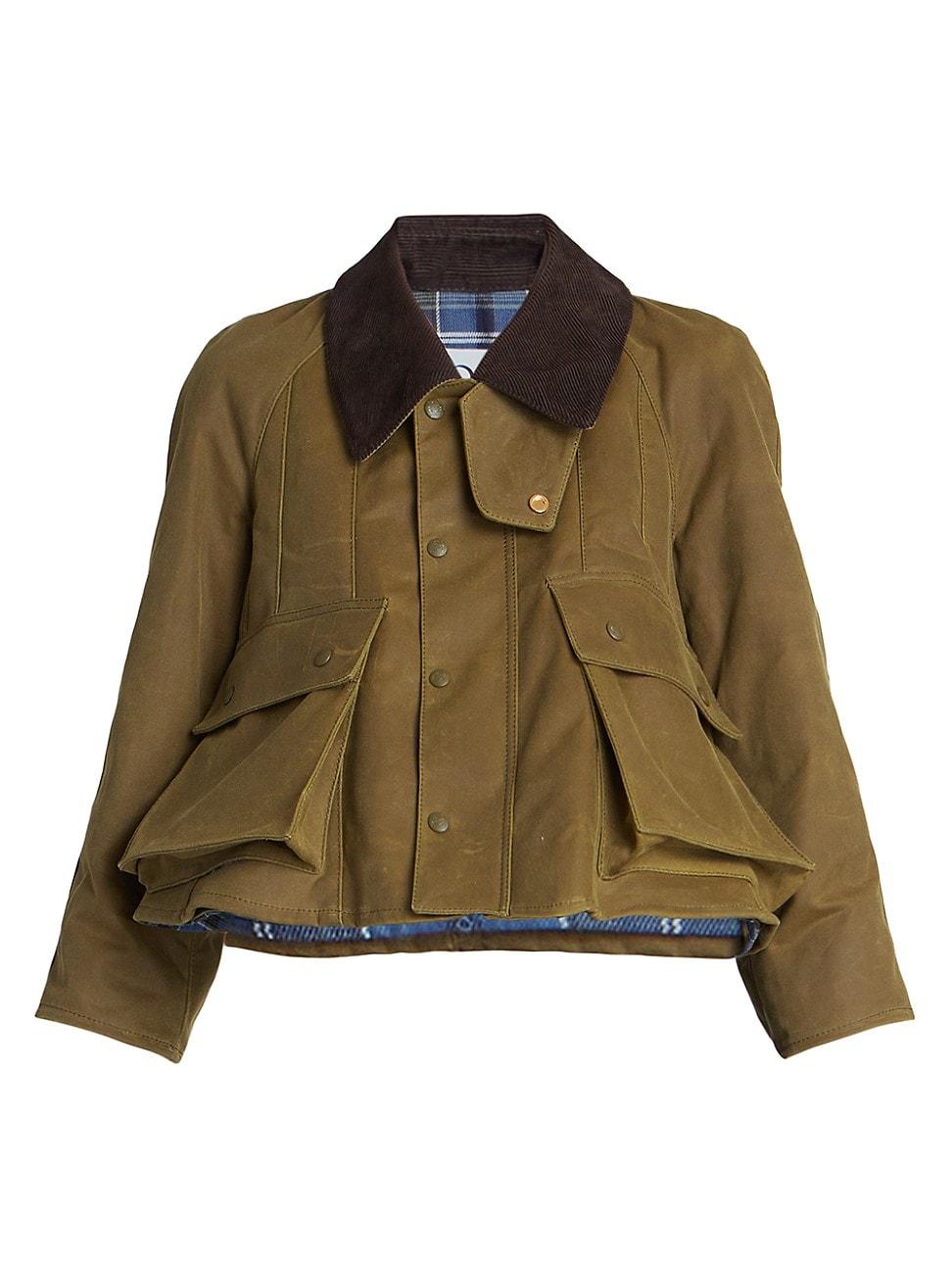 Loewe Cropped Trapeze Jacket in Green Lyst