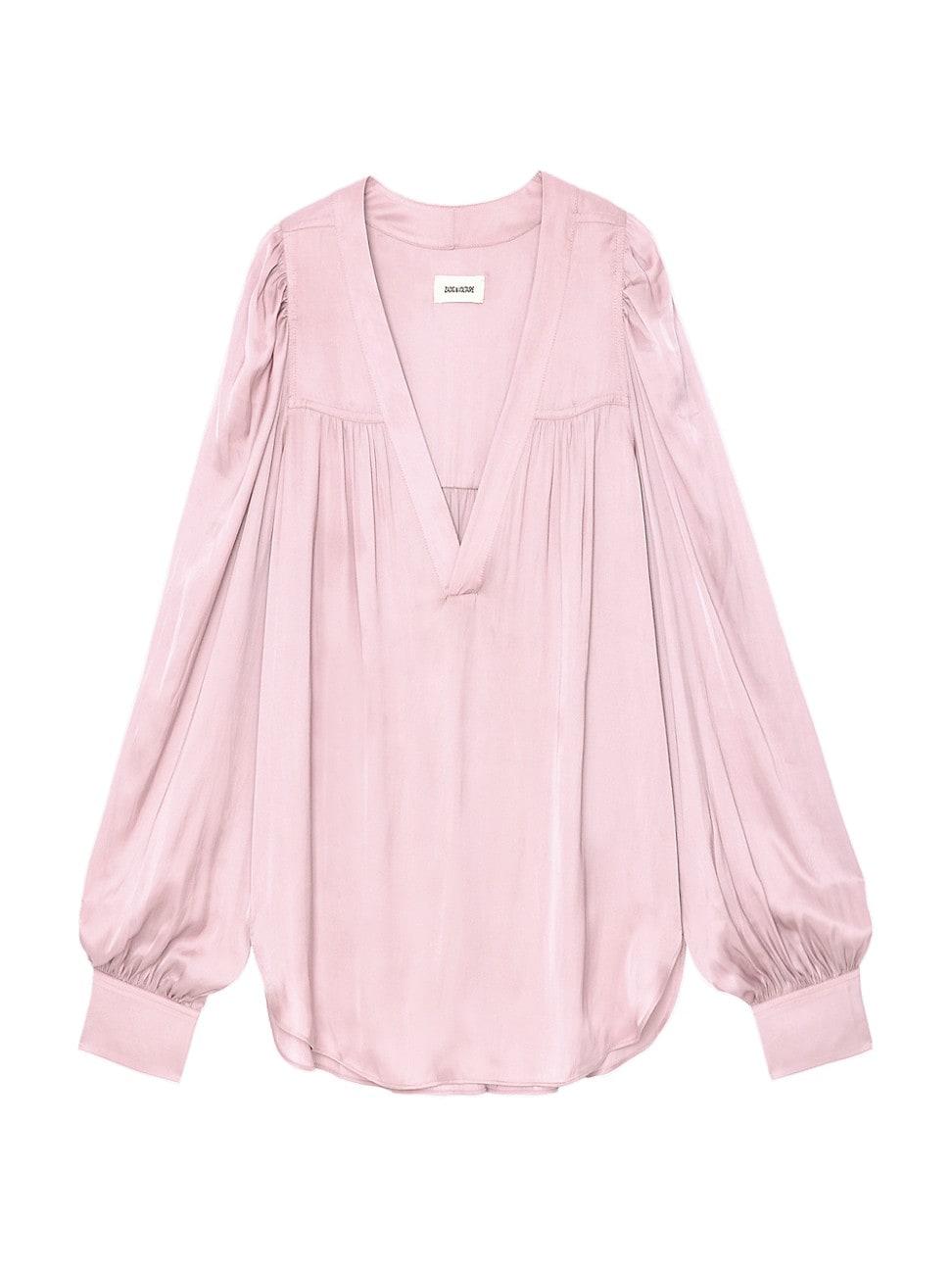 Zadig & Voltaire Telia Satin Blouse in Pink | Lyst
