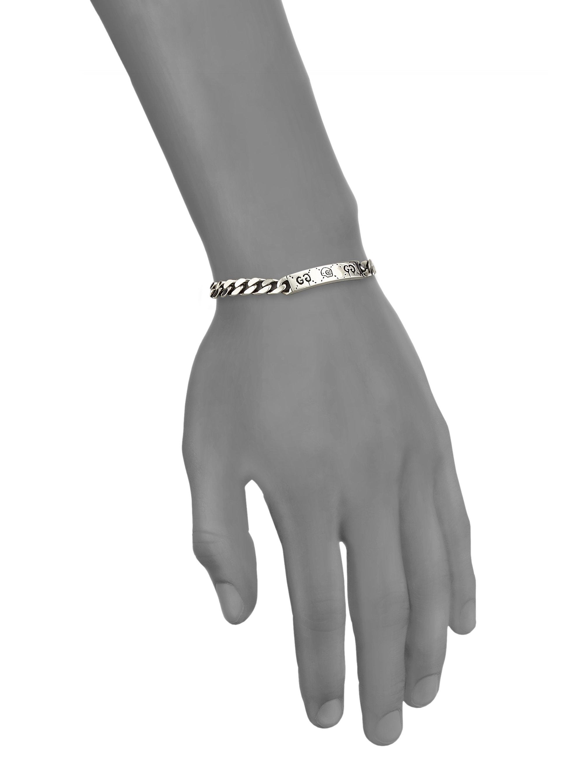 Gucci Rhodium Ghost Bracelet In Metallic Lyst