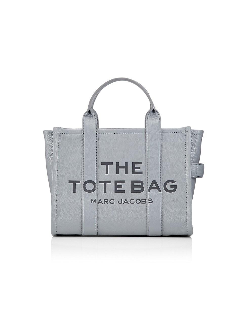 Marc Jacobs The Leather Medium Wolf Grey Tote Bag