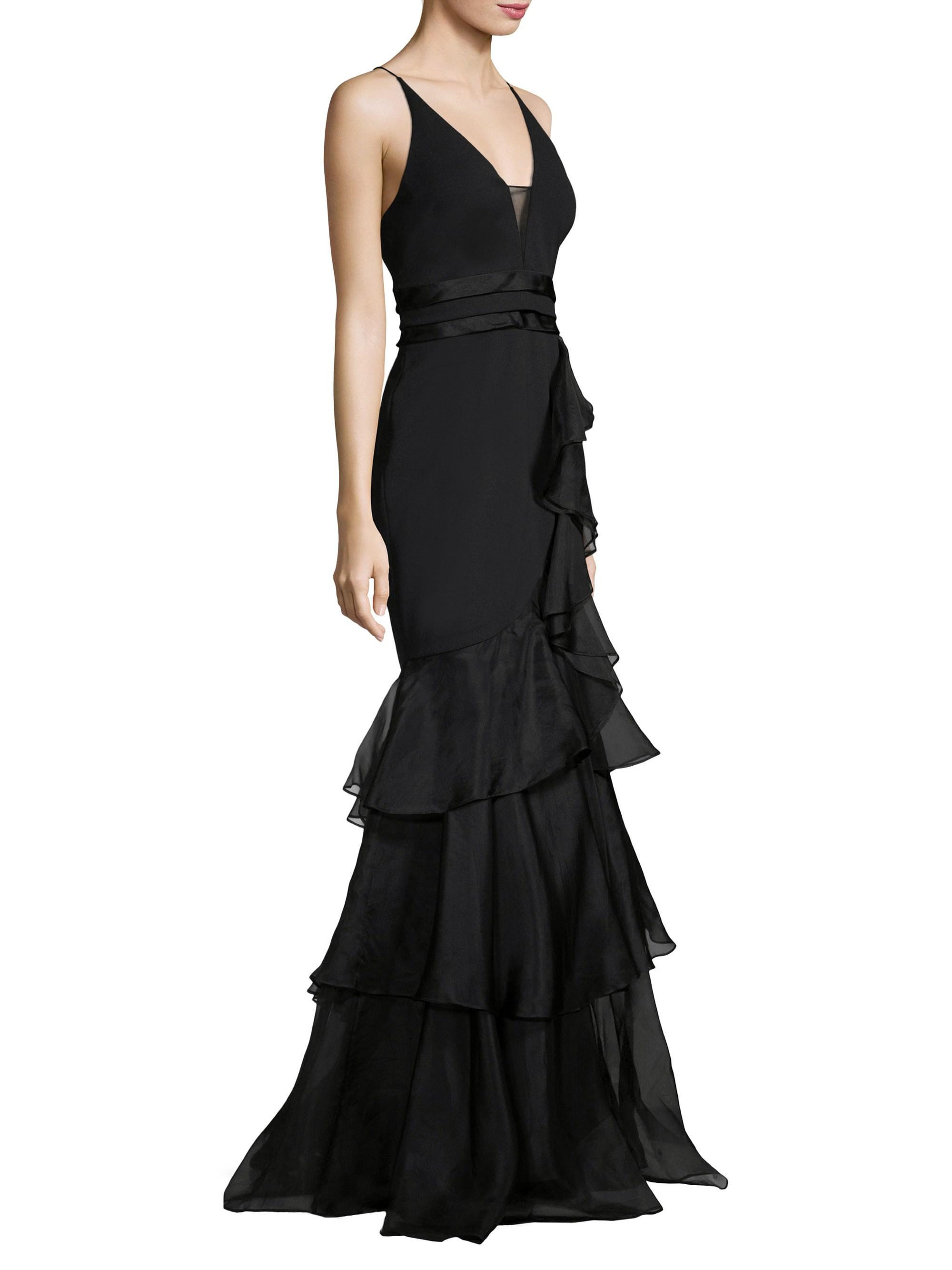 aidan mattox ruffle gown