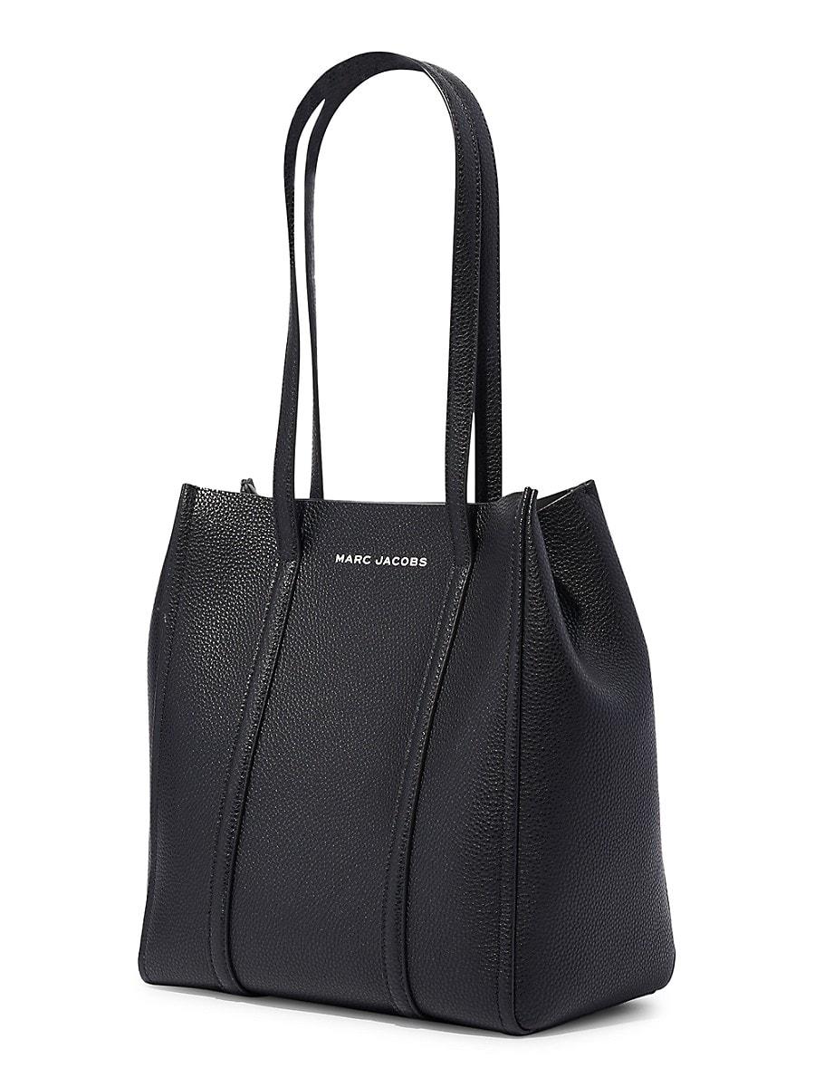 large black leather tote