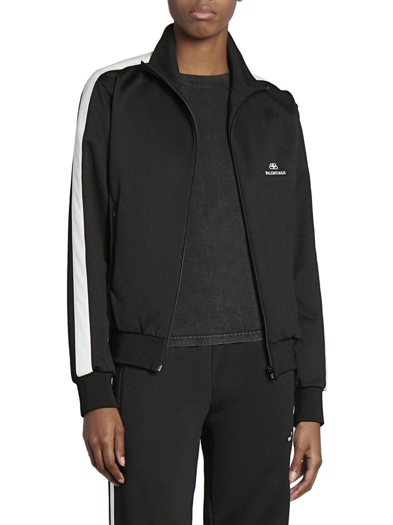 Balenciaga Synthetic Zipup Track Jacket in Black Lyst
