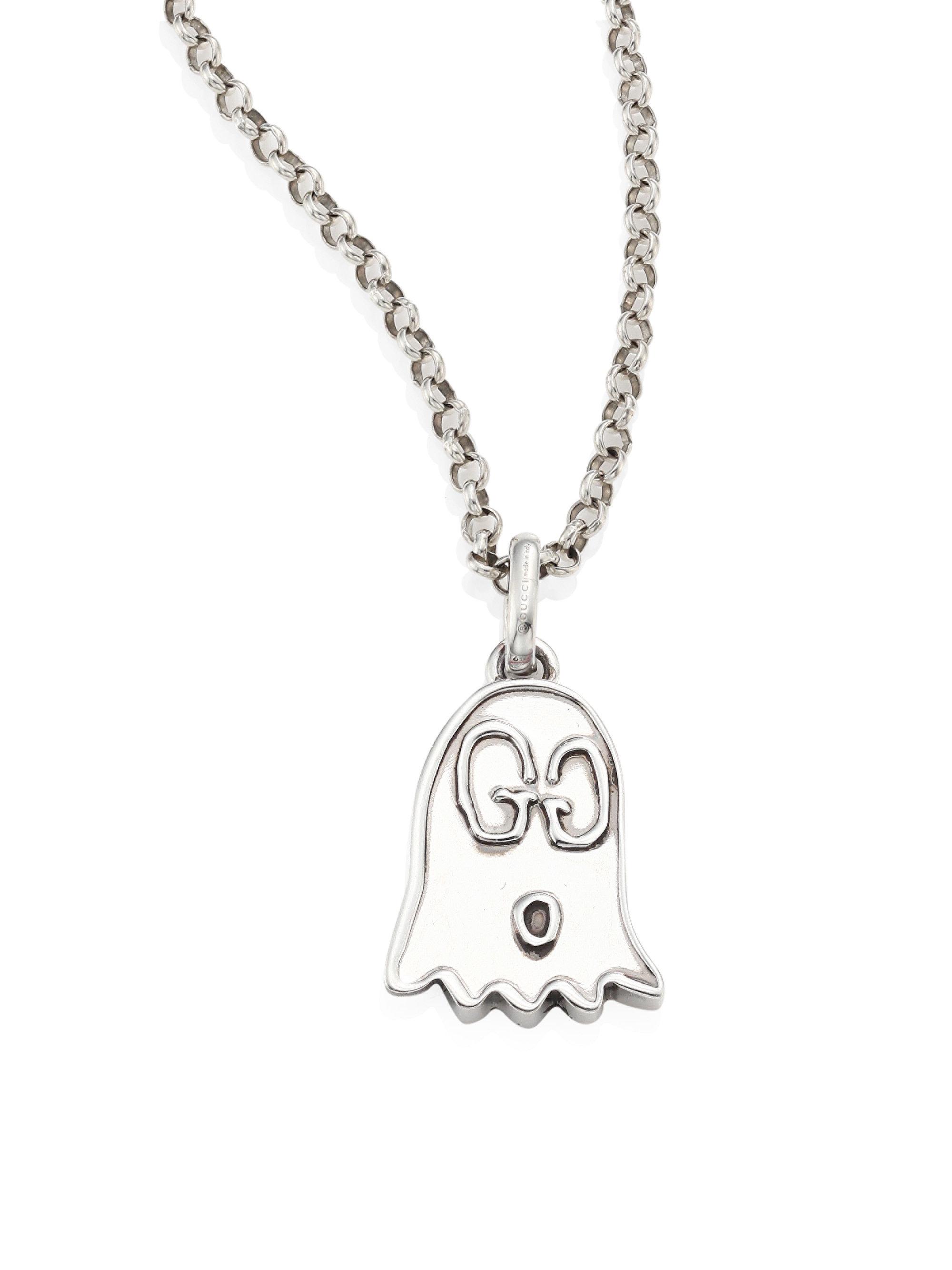 vod Ongepast Ziekte Gucci Ghost Sterling Silver Ghost Pendant Necklace in Metallic | Lyst