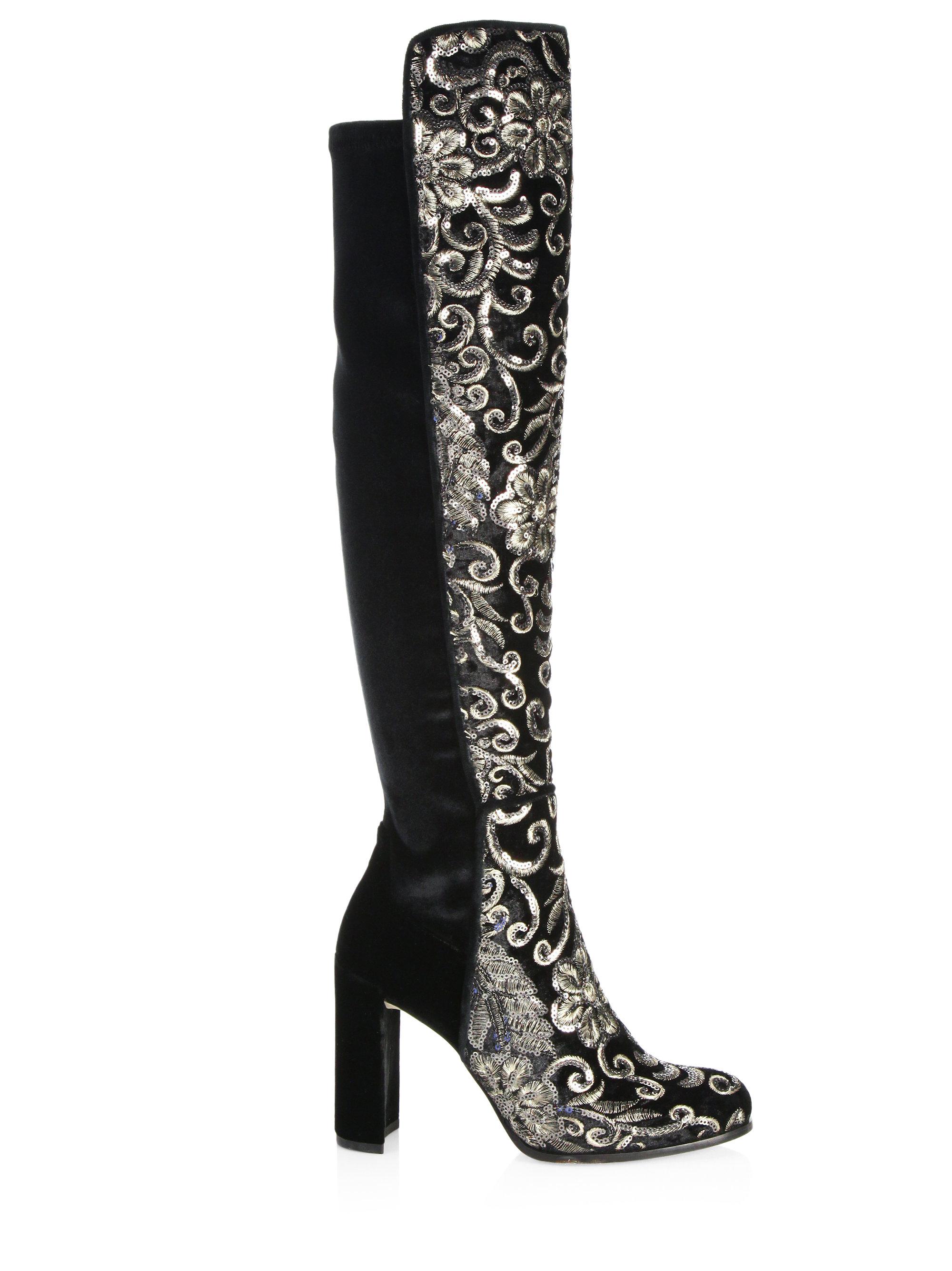stuart weitzman sequin boots