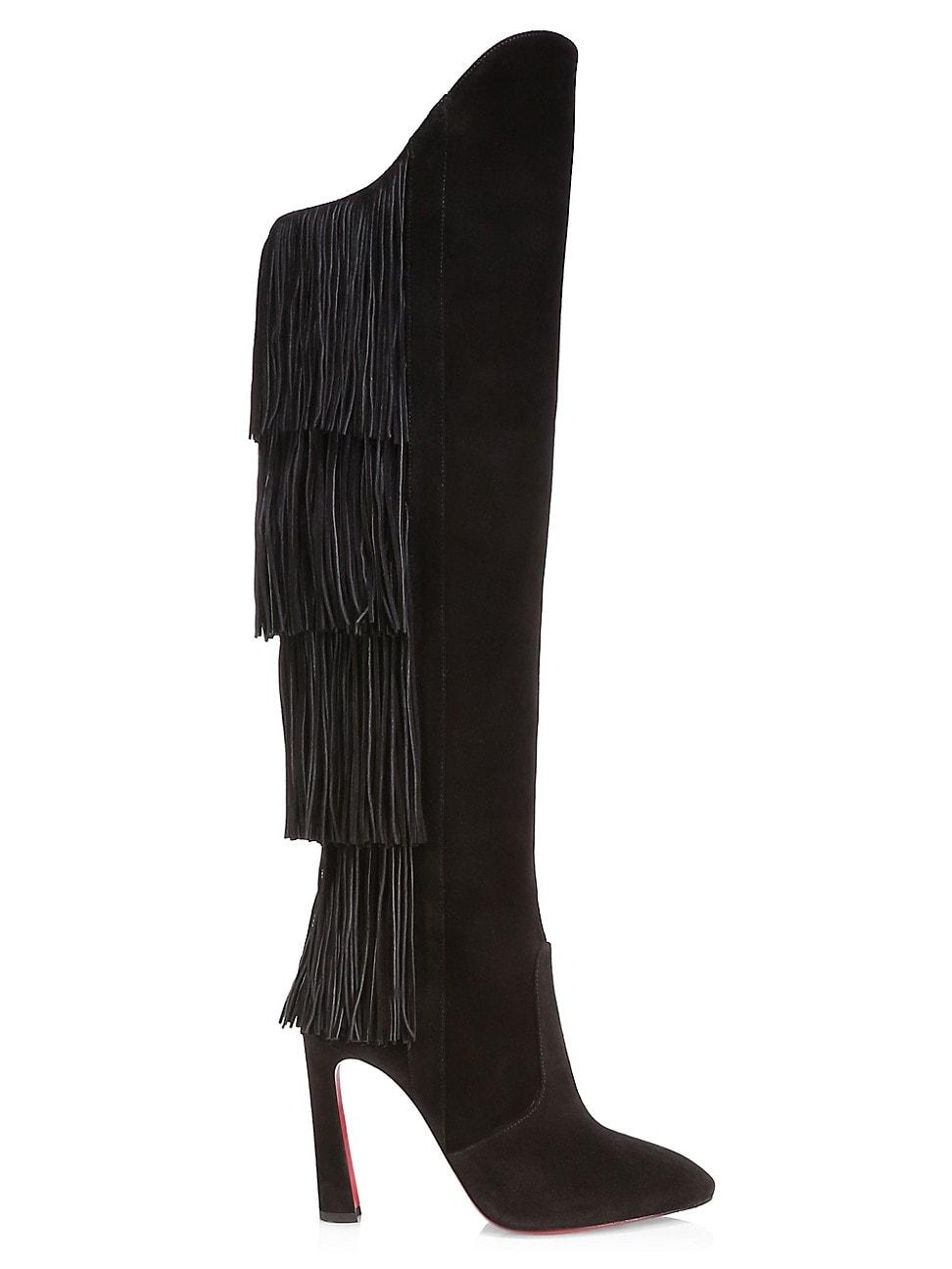 louboutin fringe boots