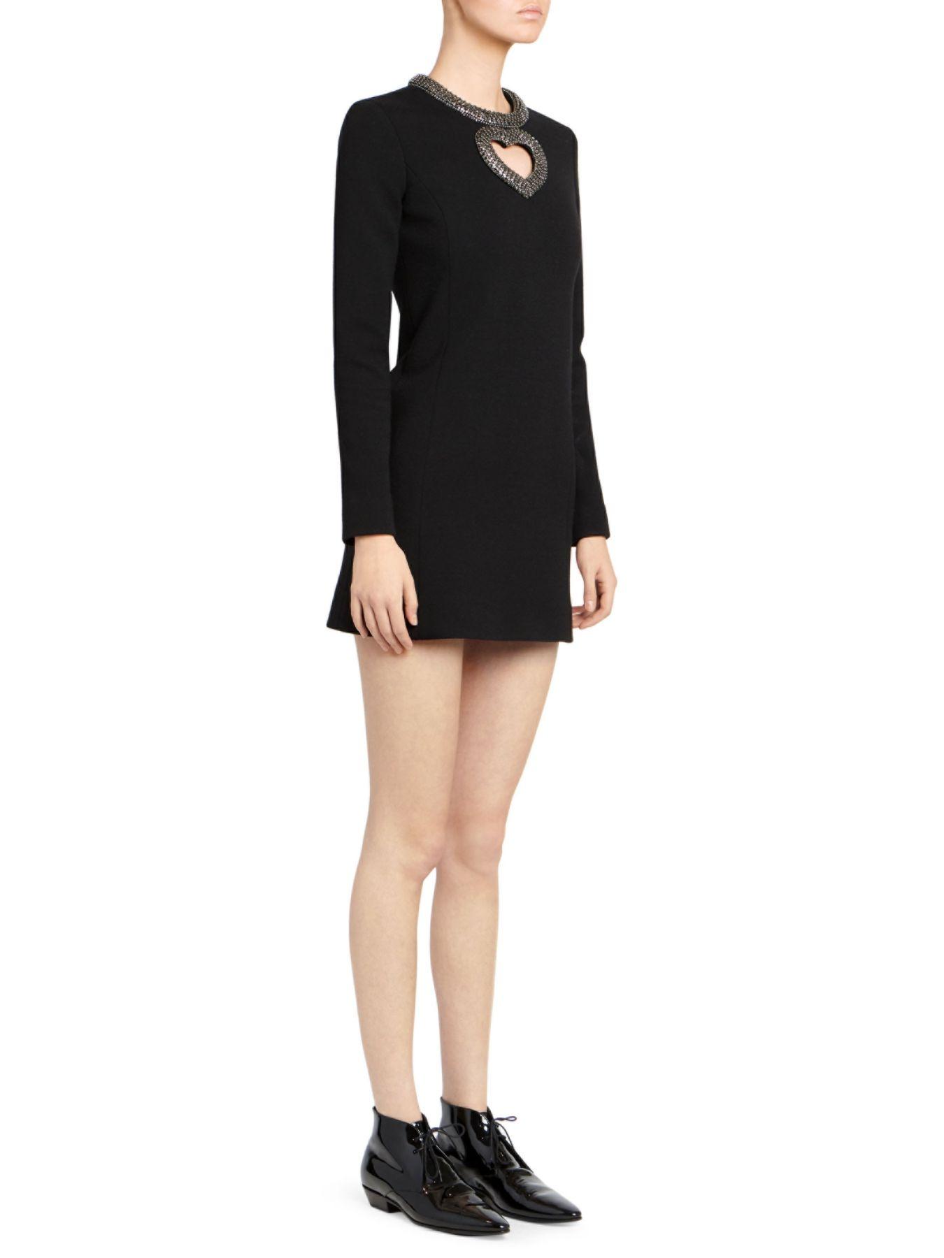 Saint Laurent Heart Cutout Mini Dress 