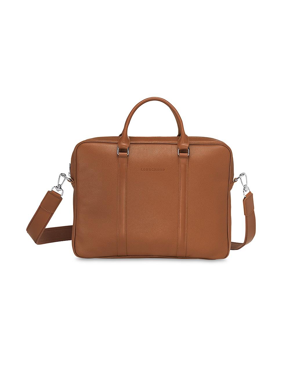 Longchamp Le Foulonné Leather Briefcase in Brown for Men | Lyst