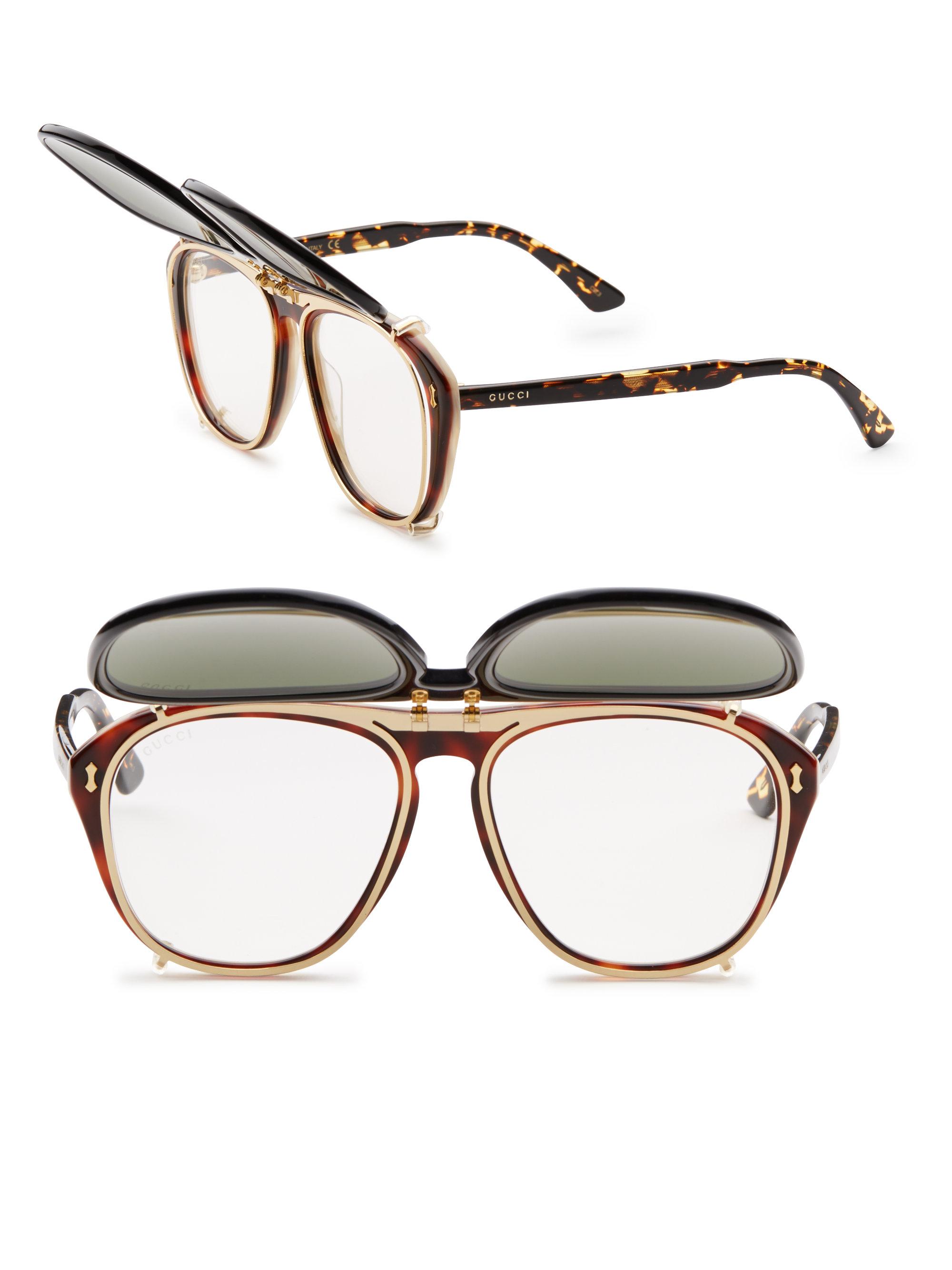 Gucci 56mm Clip-on Frame Sunglasses for 