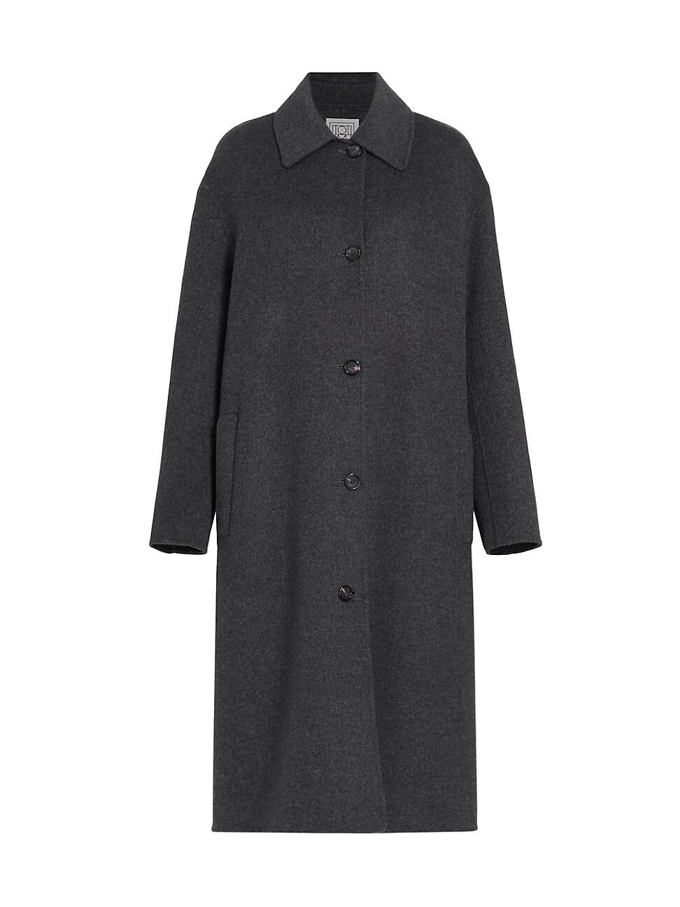 Totême Long Wool Double Car Coat in Black Lyst