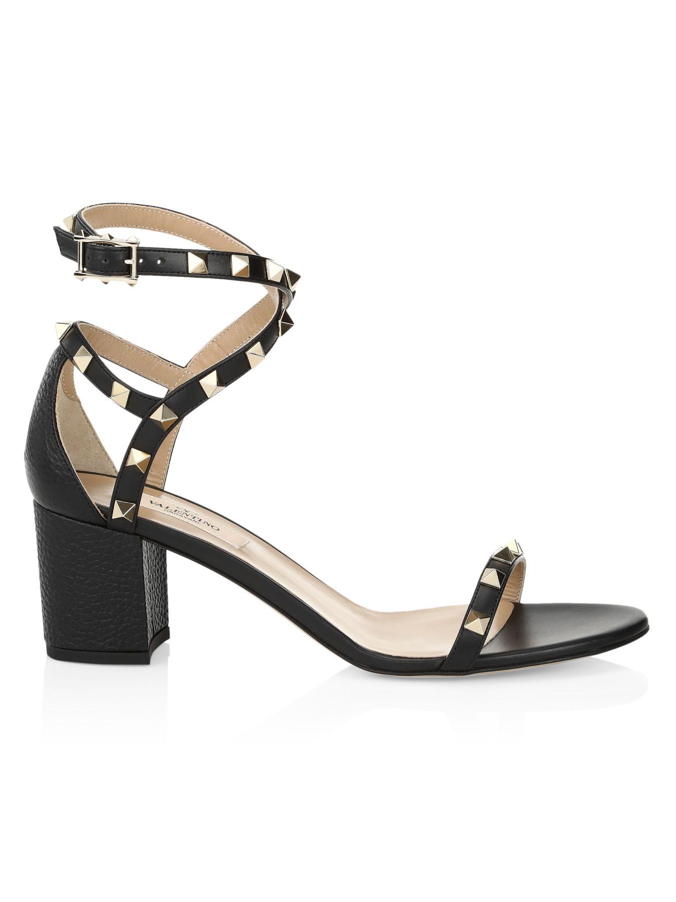 rockstud black heels