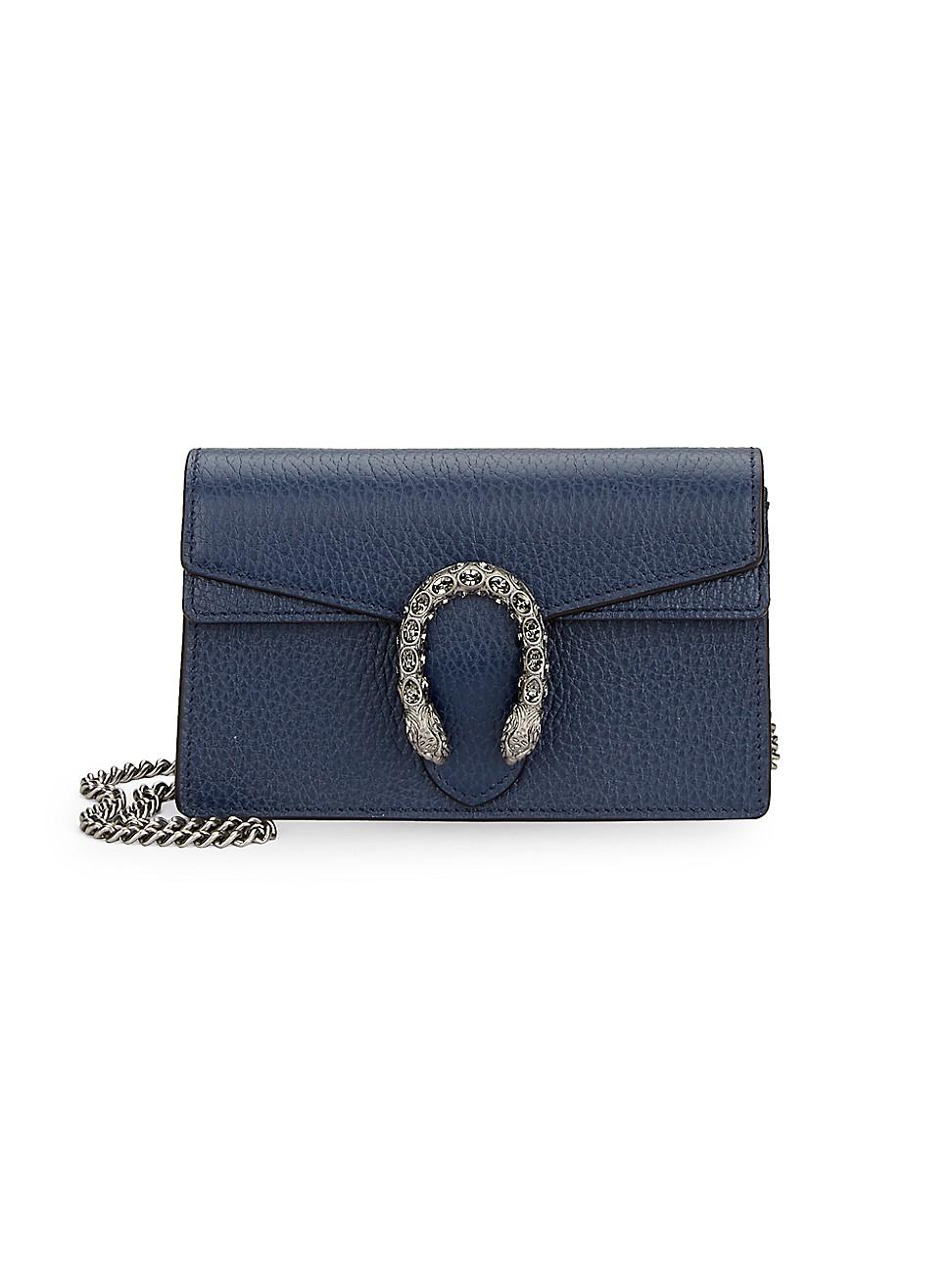 Gucci Dionysus Leather Super Mini Bag in Blue | Lyst