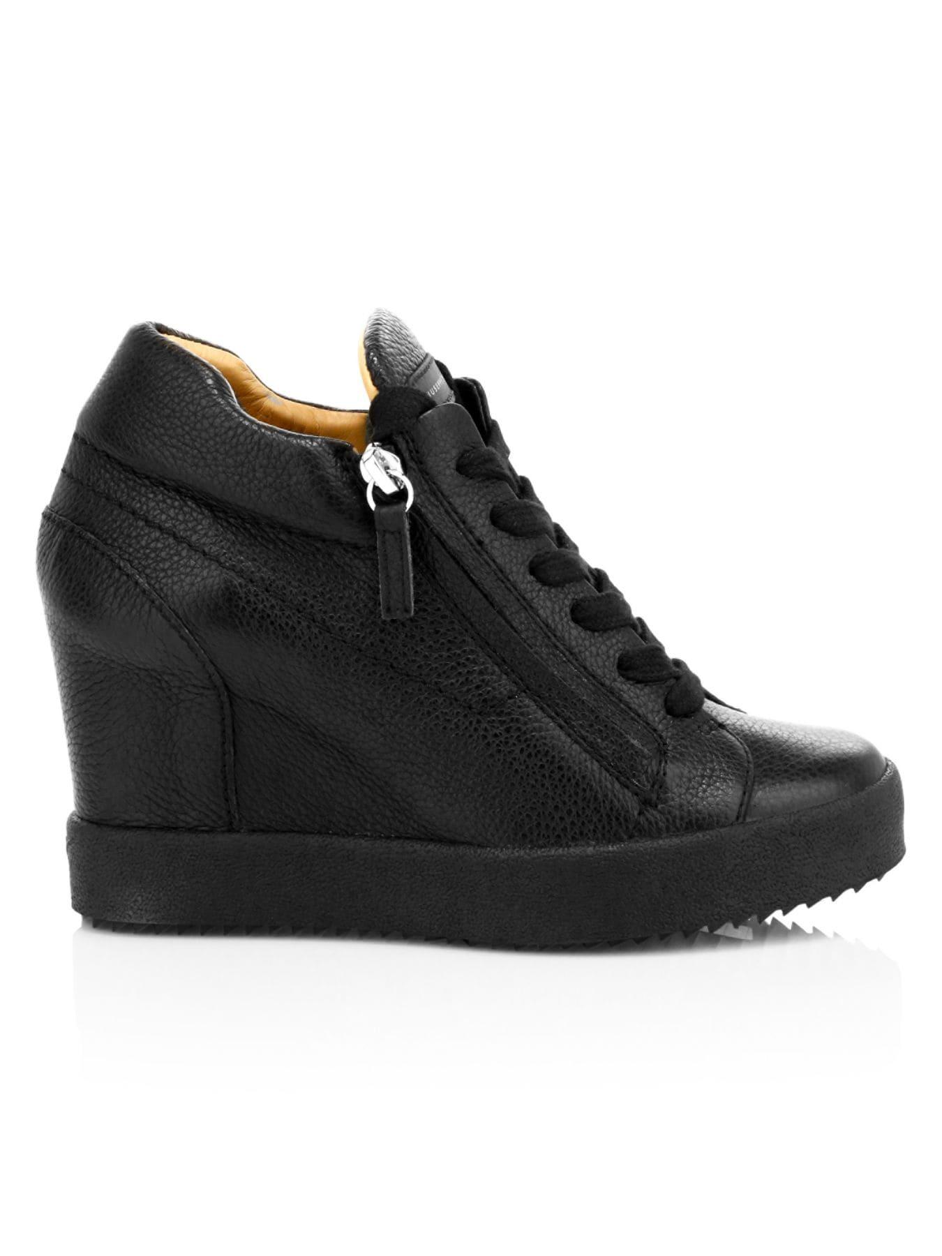 giuseppe zanotti black and white sneakers