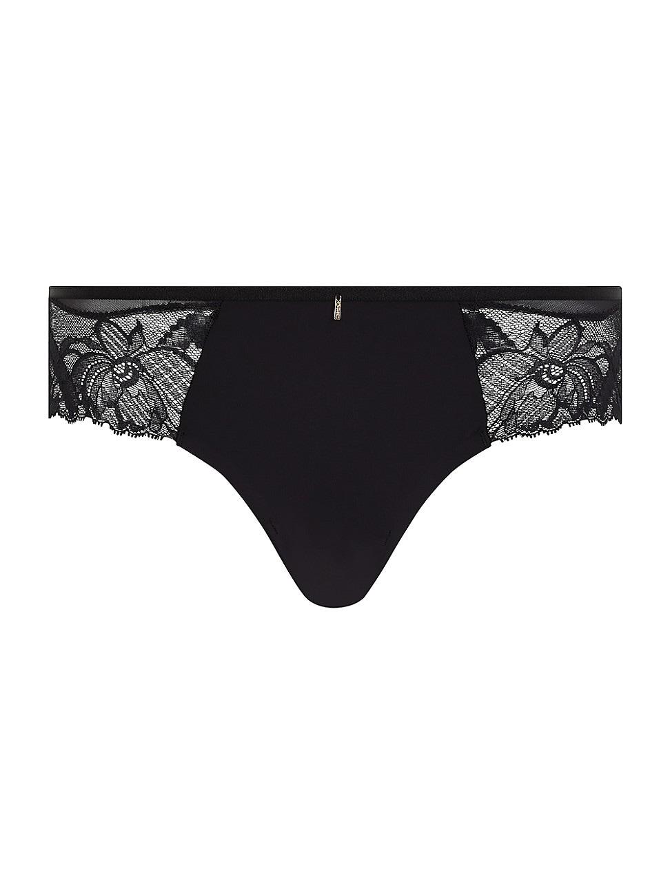 Chantelle Orangerie Dream Leavers Lace & Mesh Hipsters in Black Lyst