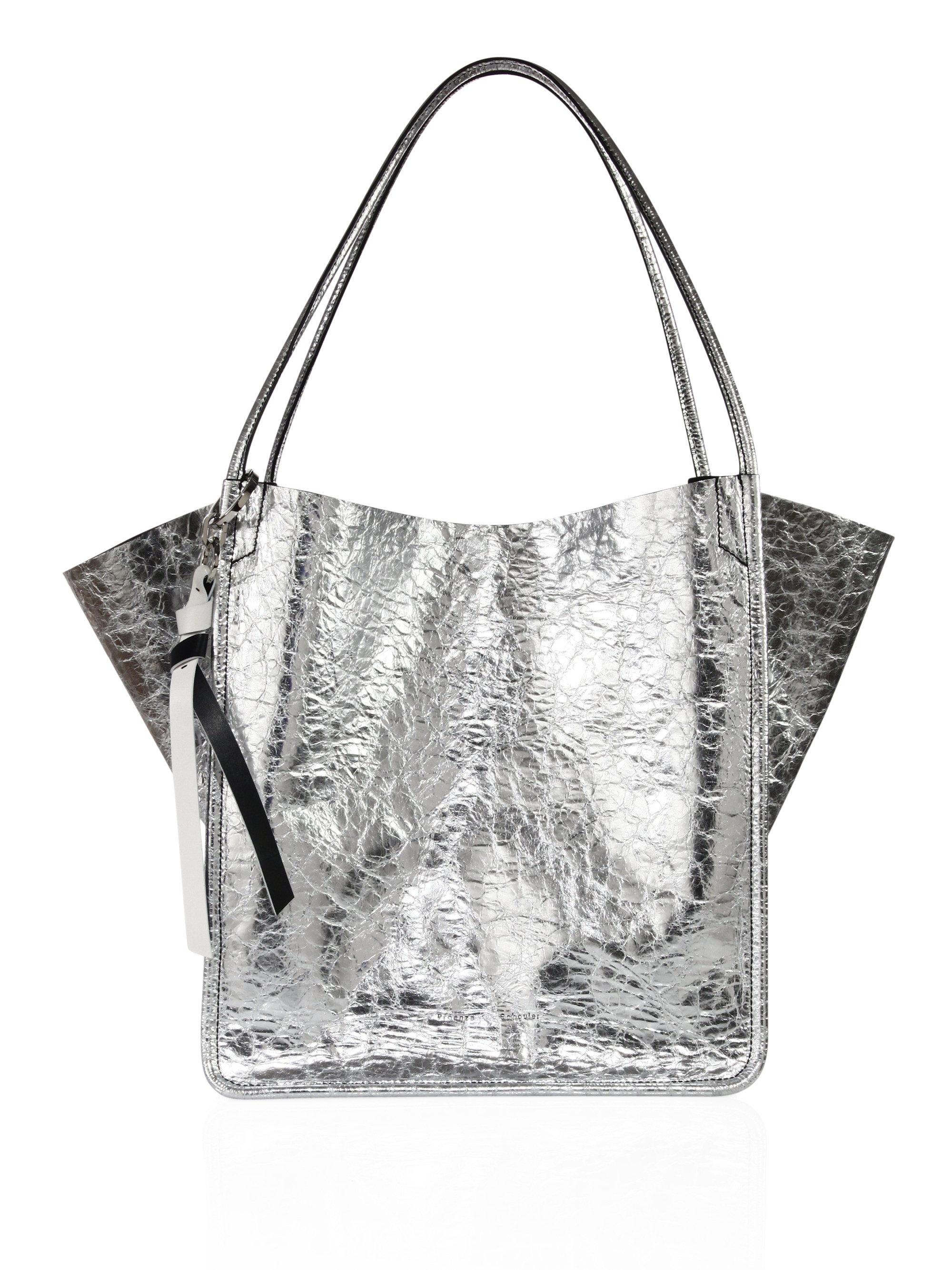 Proenza Schouler Crinkled Metallic Leather Tote - Lyst