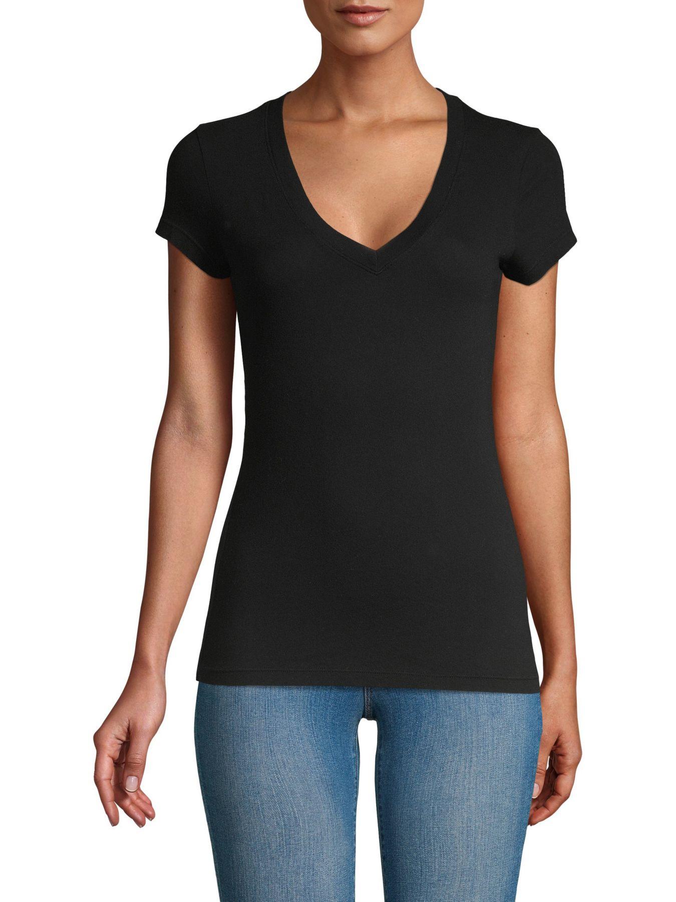 L'Agence Cotton Becca T-shirt in Black - Save 7% - Lyst