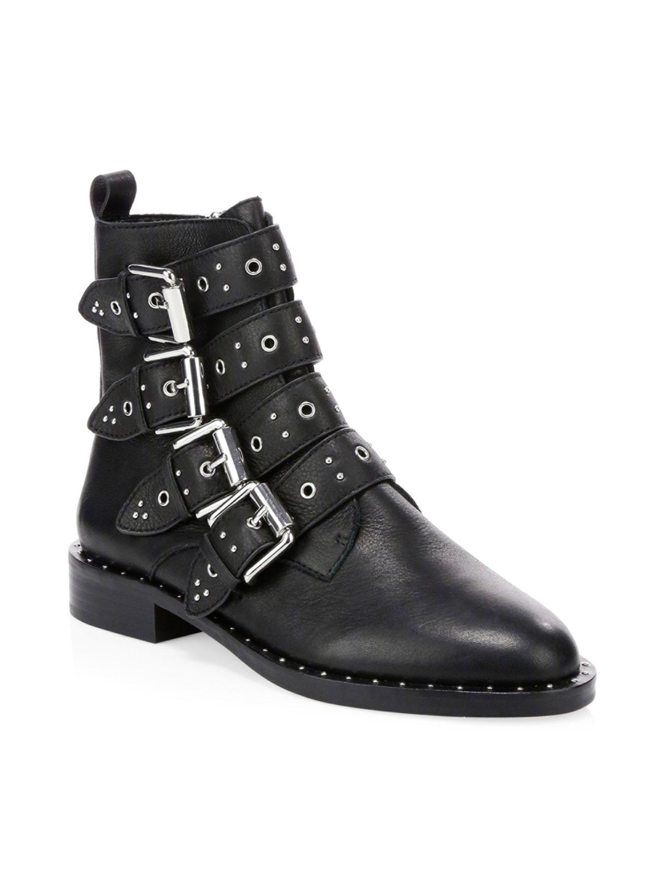 rebecca minkoff seren leather moto booties