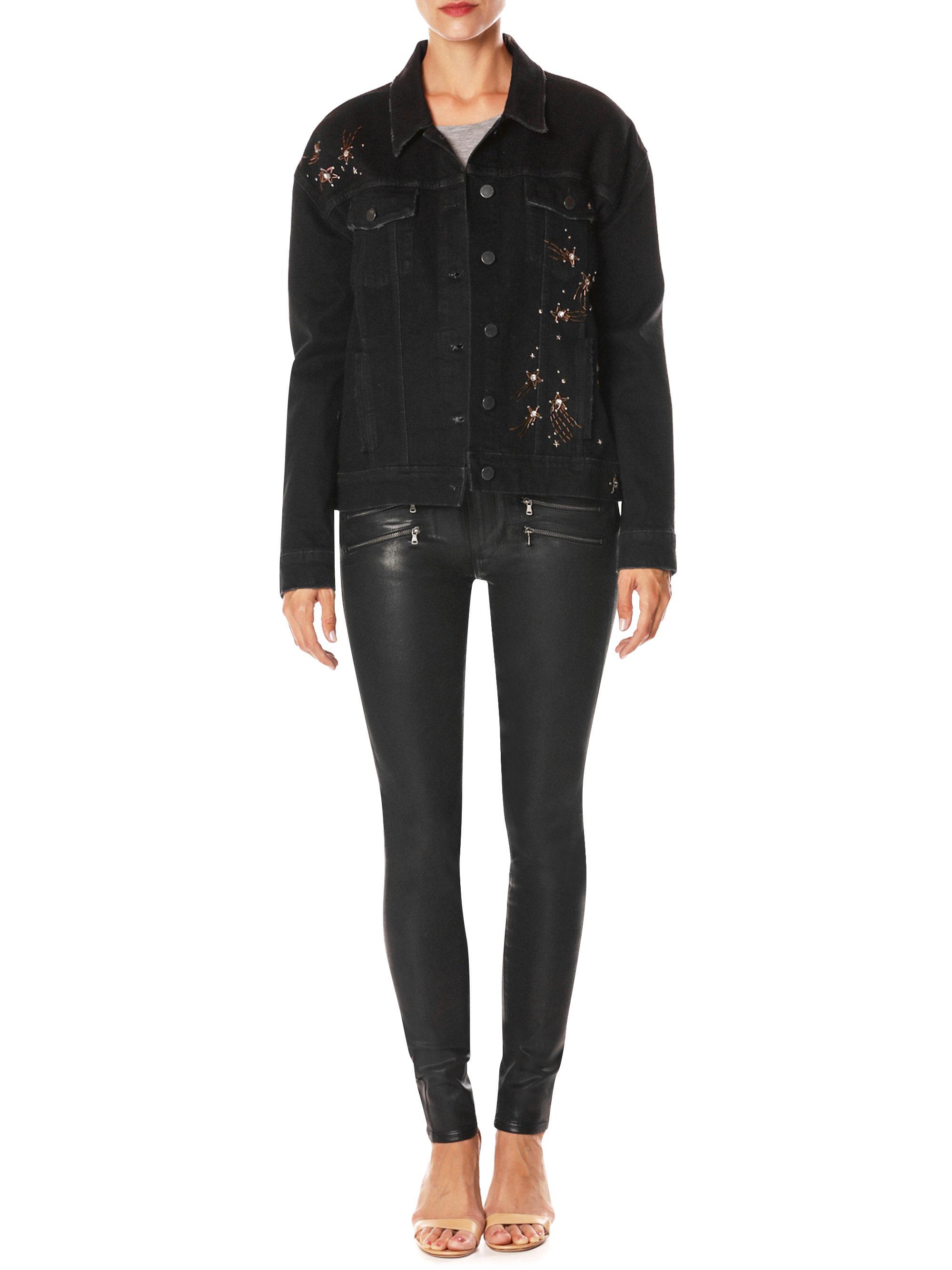 paige black denim jacket