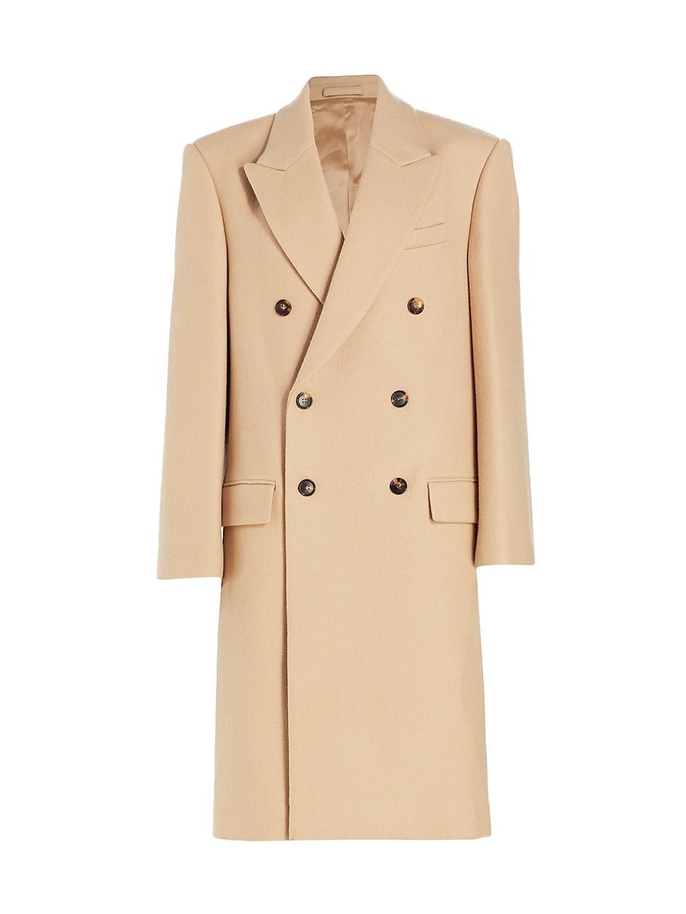 Wardrobe Nyc Hailey Bieber Double Breasted Wool Coat In Natural Lyst