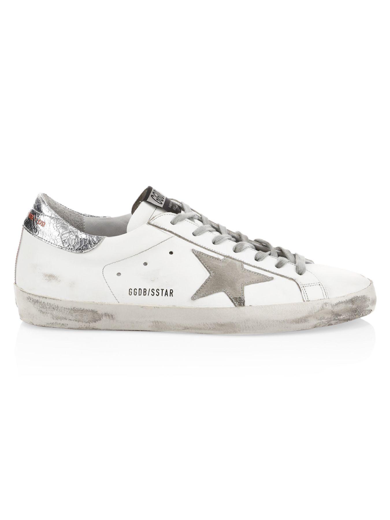 Golden Goose Deluxe Brand Superstar Leather Sneakers in White Orange ...