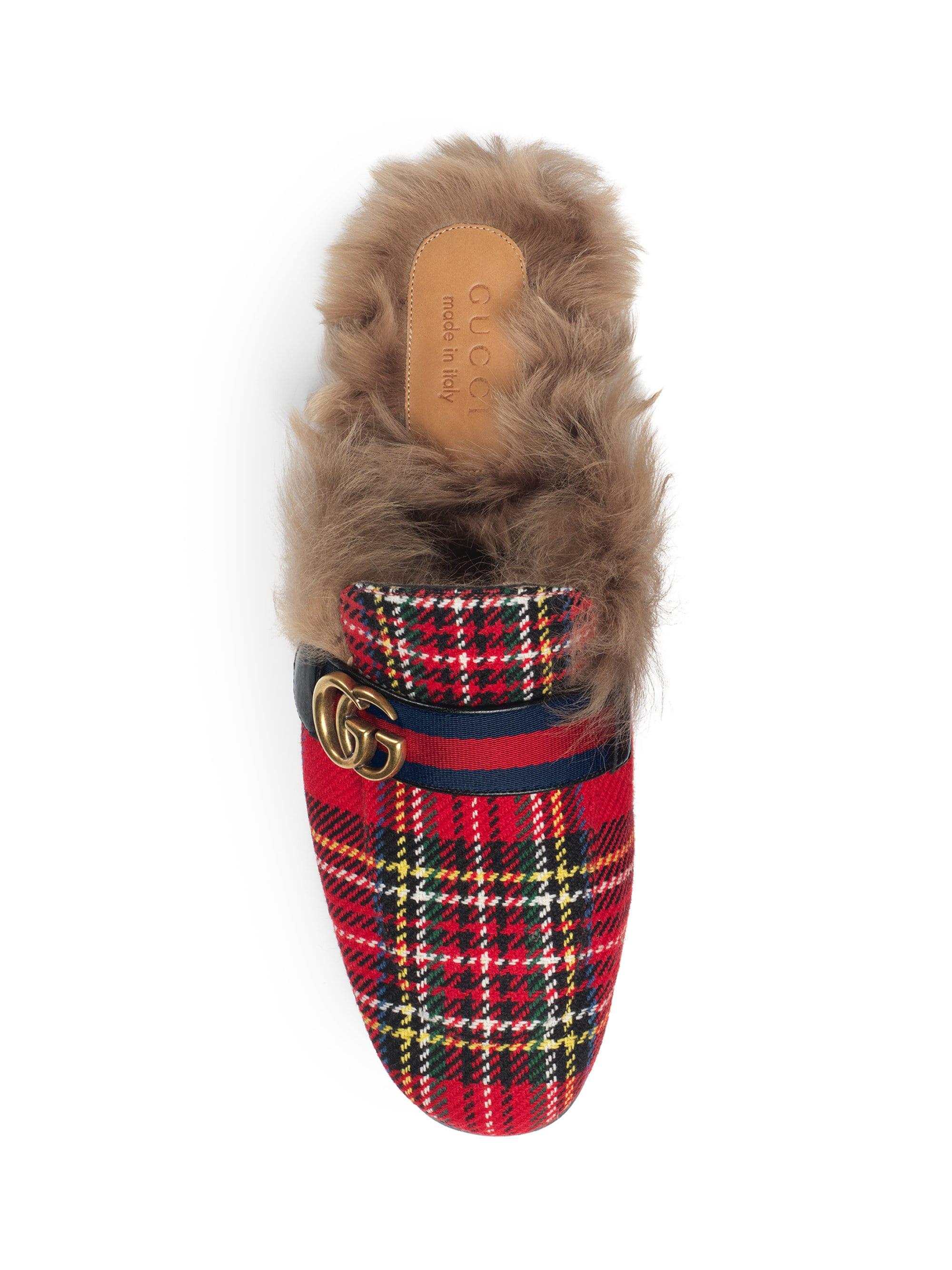 gucci tartan slippers