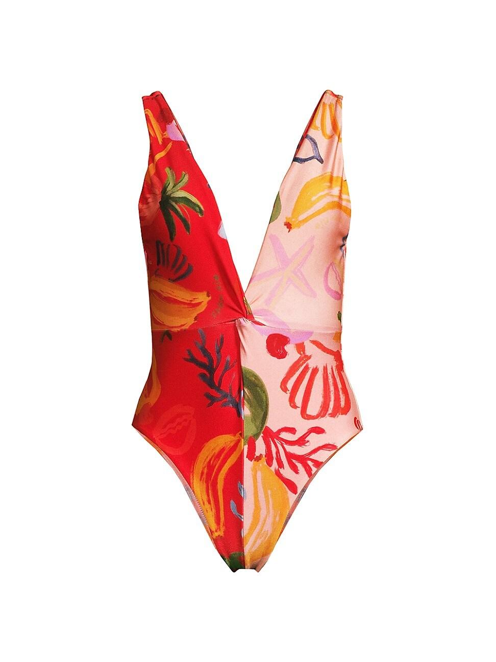 FARM Rio Mixed Fruits Ocean One-piece Swimsuit in Red | Lyst