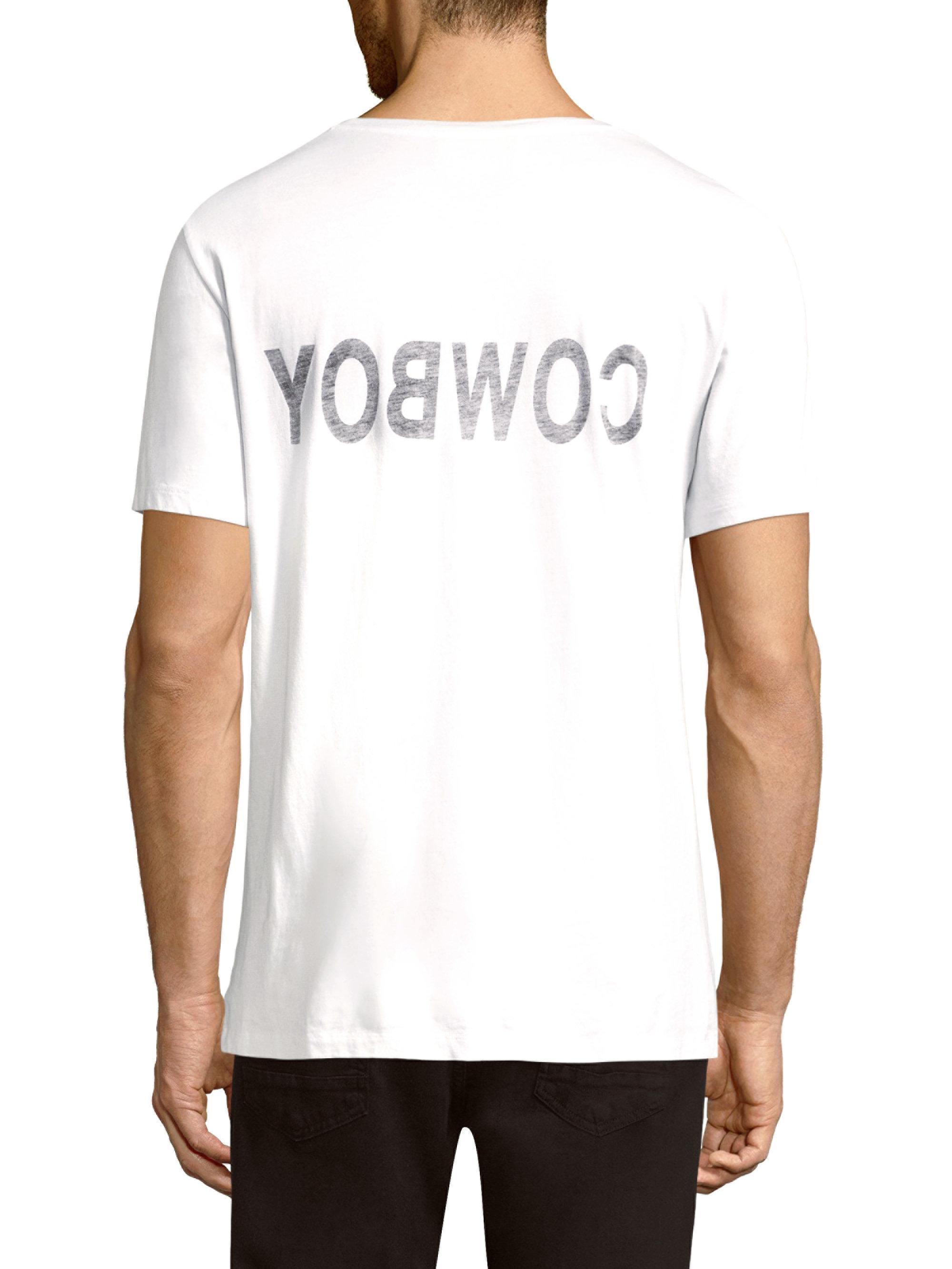 Helmut Lang Cowboy Cotton Tee in White 