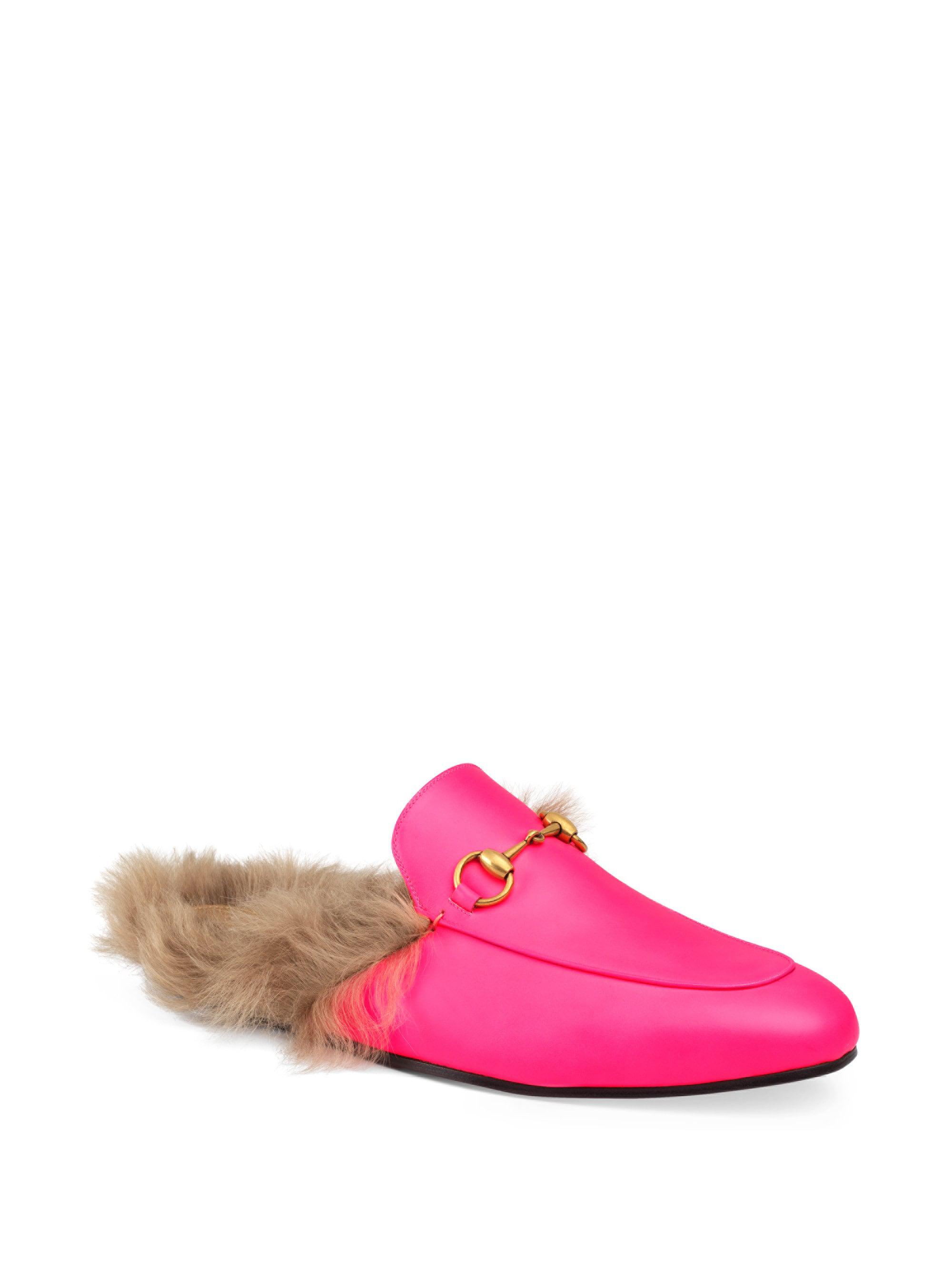 Gucci Pink Fluorescent Princetown Loafers for Men - Save 40% - Lyst