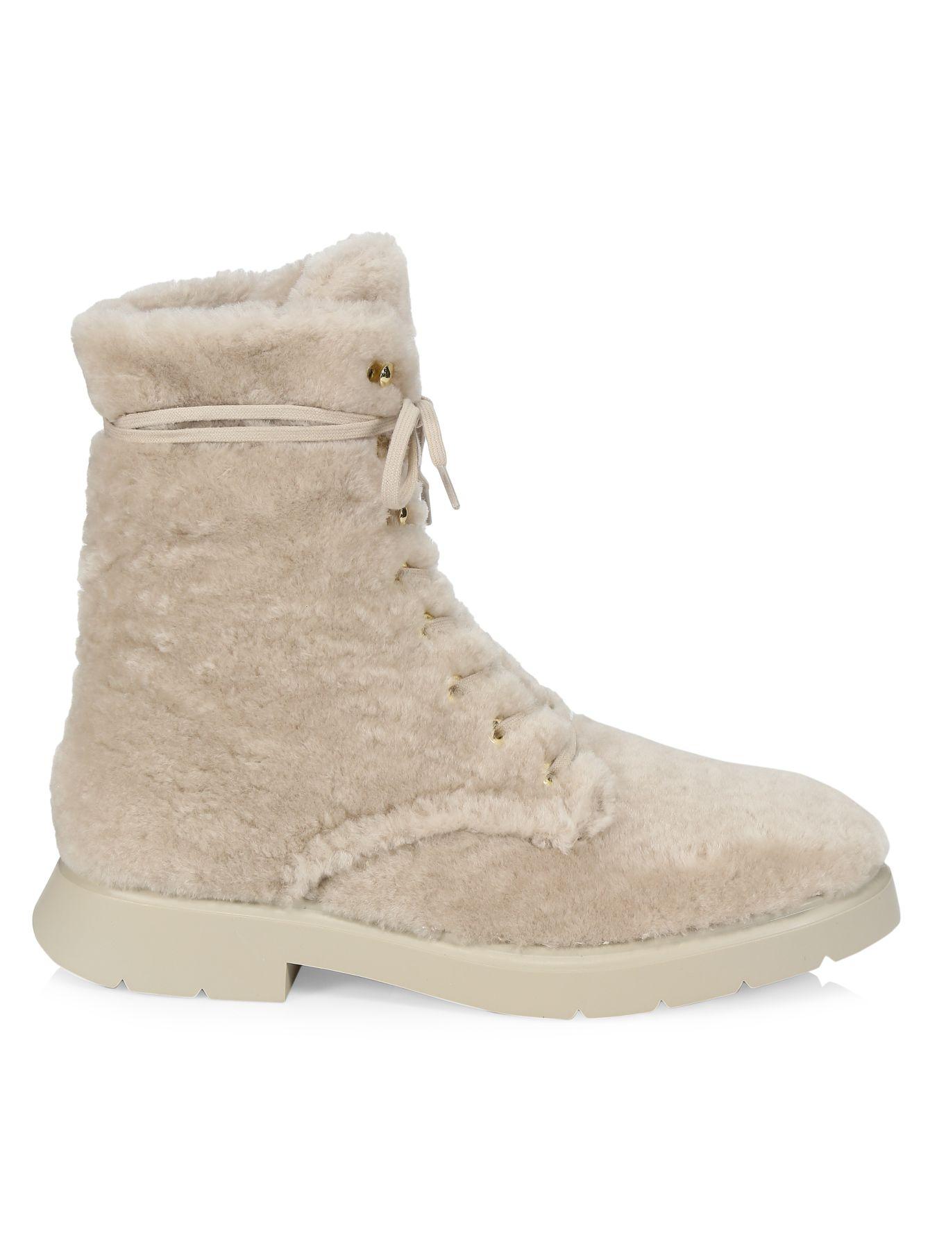 Stuart Weitzman Mckenzee Chill Shearling & Leather Combat Boots in
