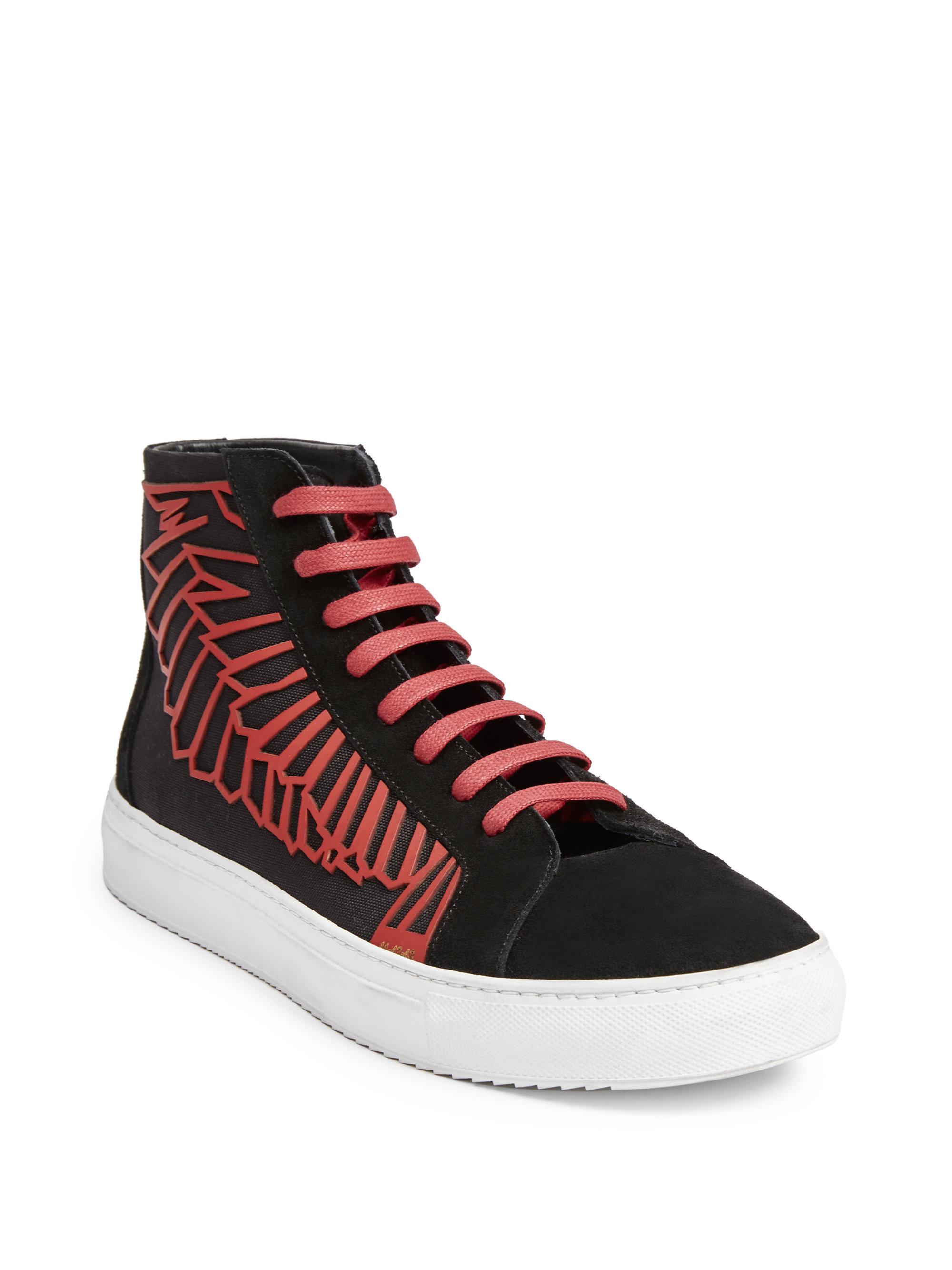 Marcelo Burlon Black Coralie Wings High top Leather Sneakers for men Sneaker Coralie