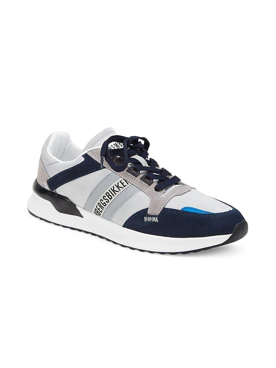 Bikkembergs Side Logo Mix Media Sneakers in Blue for Men | Lyst